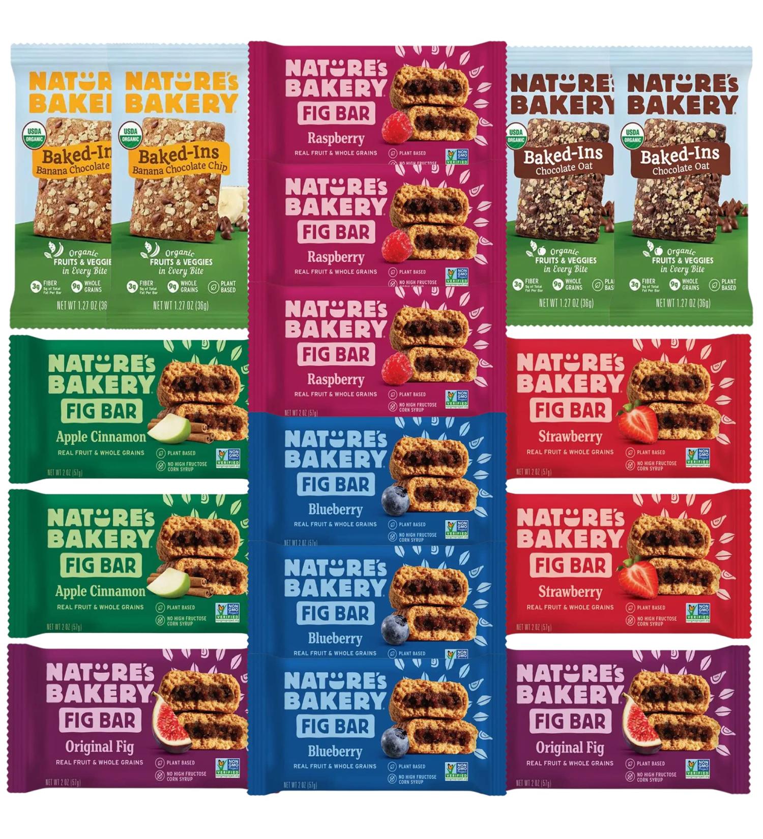 Nature's Bakery Fig Bars Variety Pack 16ct - Assorted Whole Wheat Fruit Bars for a Delicious Snack - Buy Online on GoSupps.com