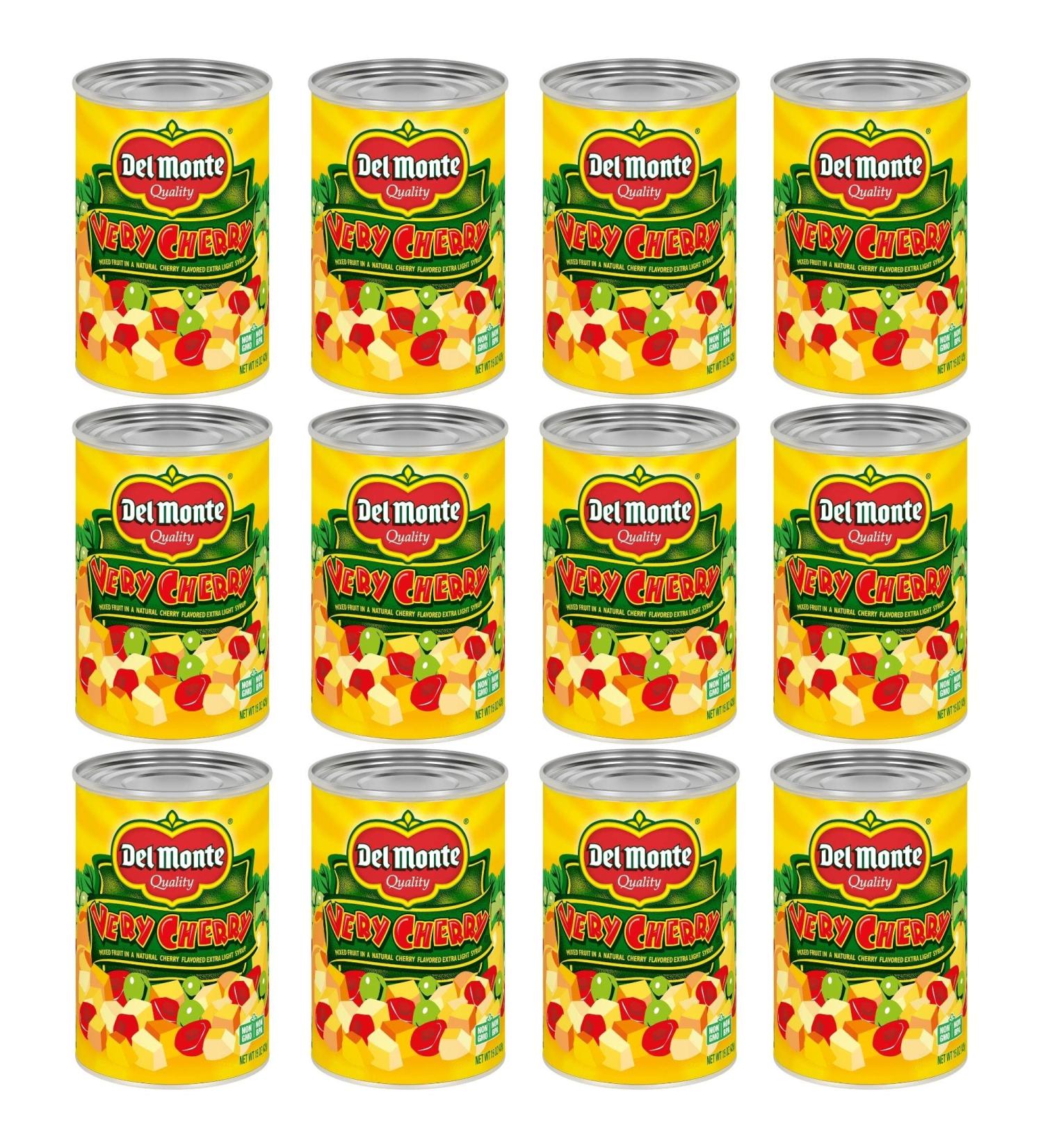 Del Monte Very Cherry Mixed Fruit in Extra Light Syrup 15 oz Can - 12 Pack - Buy Online on GoSupps.com
