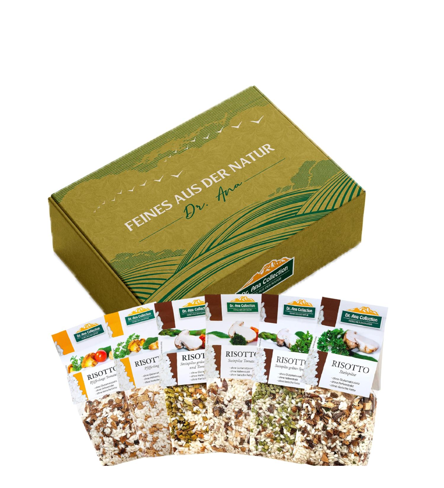 Dr. Ana Collection: 6 Vegan Gluten-Free Risotto Tasting Package | Authentic Italian Specialty | 100% Arborio Rice | 6 Varieties x 200g - Buy Online on GoSupps.com