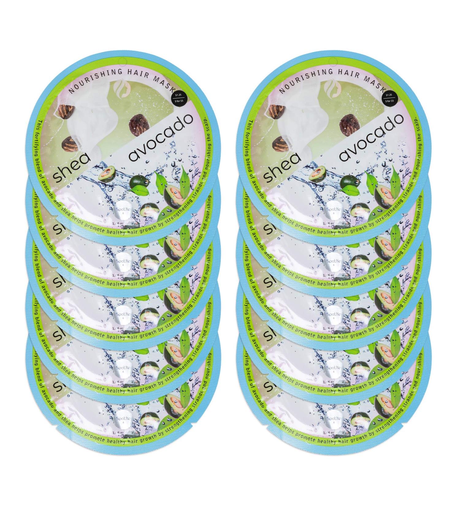 SpaLife Shea & Avocado Nourishing Hair Mask 10 Count - Deep Conditioning Treatment - Buy Online on GoSupps.com