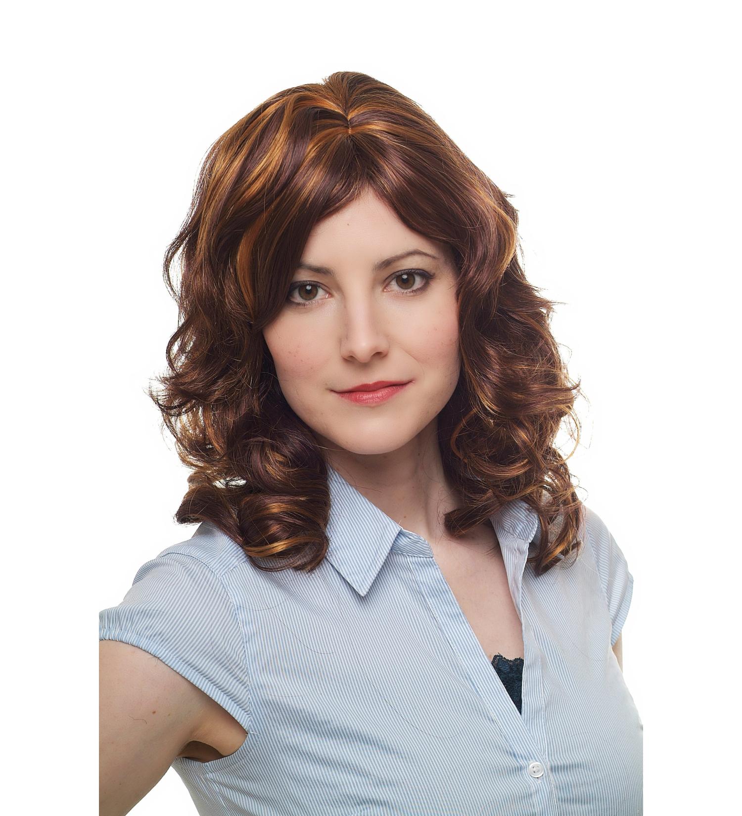 WIG ME UP 6370-35/1B/2-4 - Black/Red-Brown Mix Curly Shoulder-Length Wig | International Shipping Available - Buy Online on GoSupps.com