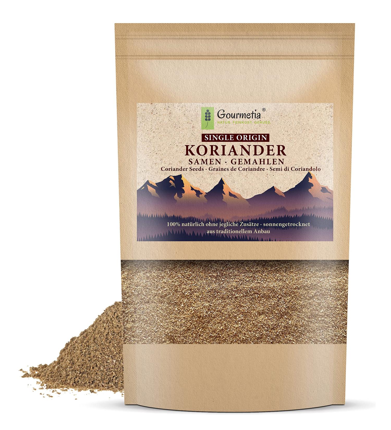 Buy Gourmetia Ground Coriander Seeds 400g - 100% Natural Traditional Cultivation - Premium Spice for International Shipping - Buy Online on GoSupps.com