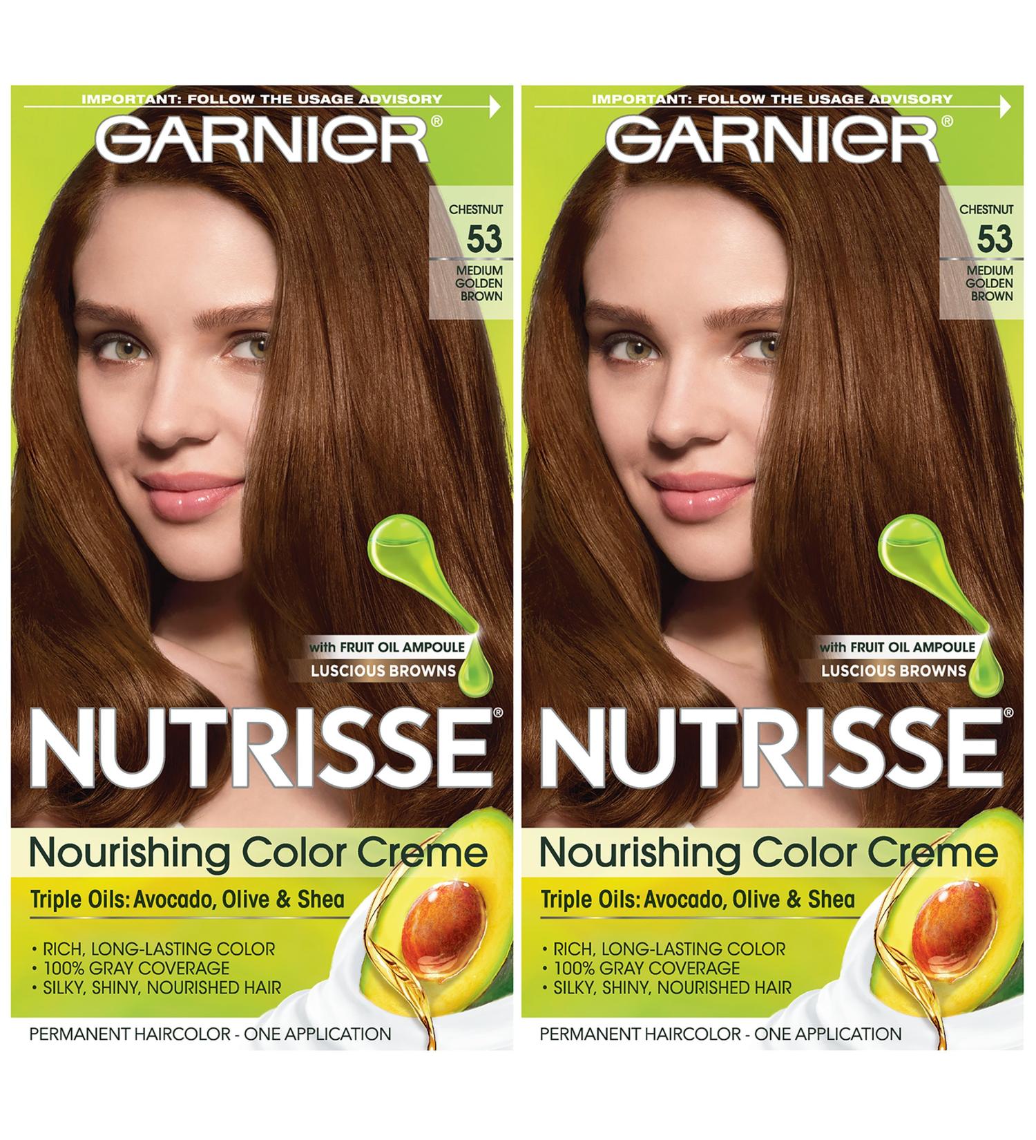 Garnier Nutrisse Nourishing Creme 53 Medium Golden Brown Hair Color 2 Pack - Buy Online on GoSupps.com