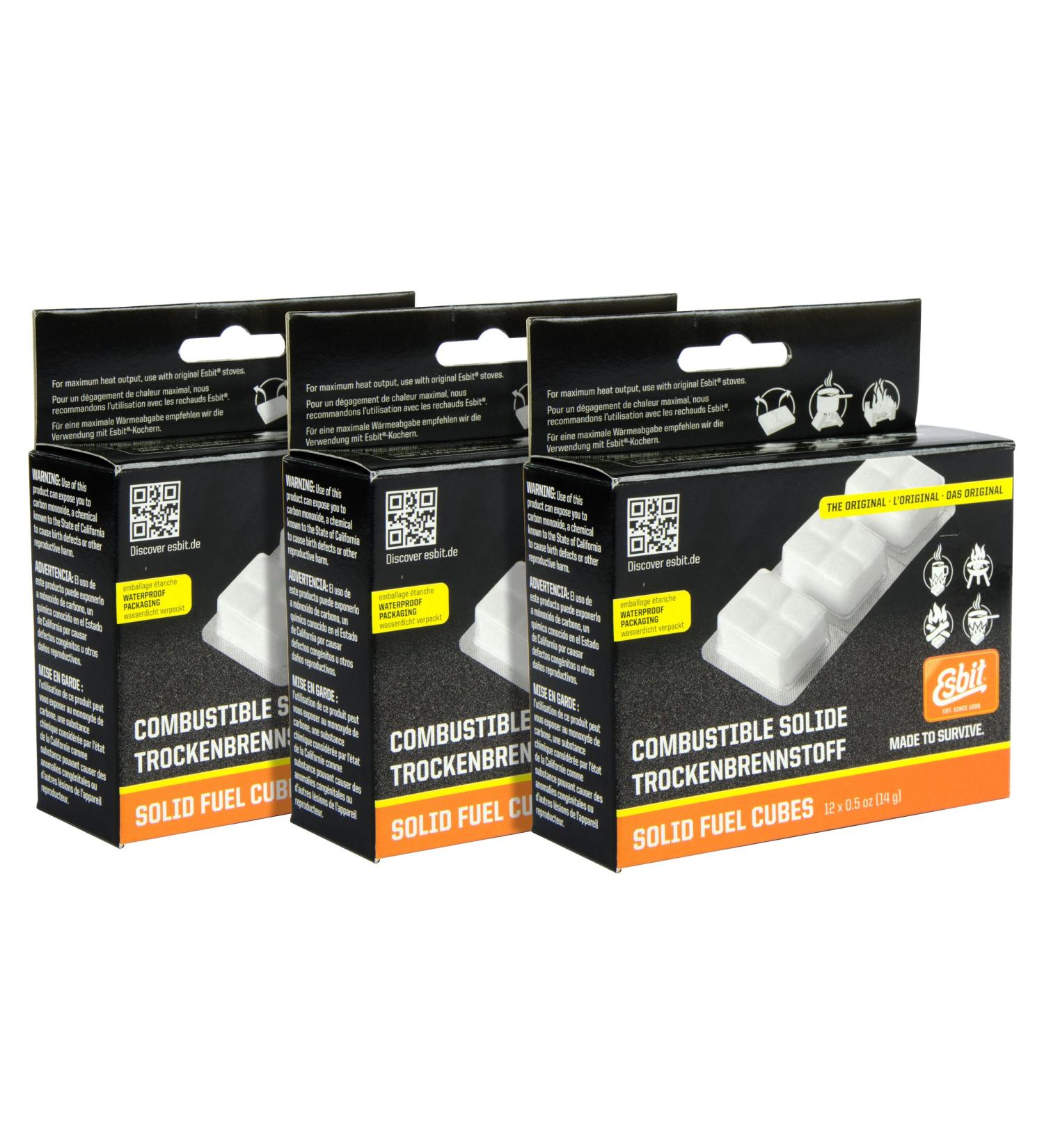 Esbit 1300-Degree Smokeless Solid Fuel Tablets - 36 Pack for Backpacking, Camping, Emergency Prep - Buy Online on GoSupps.com