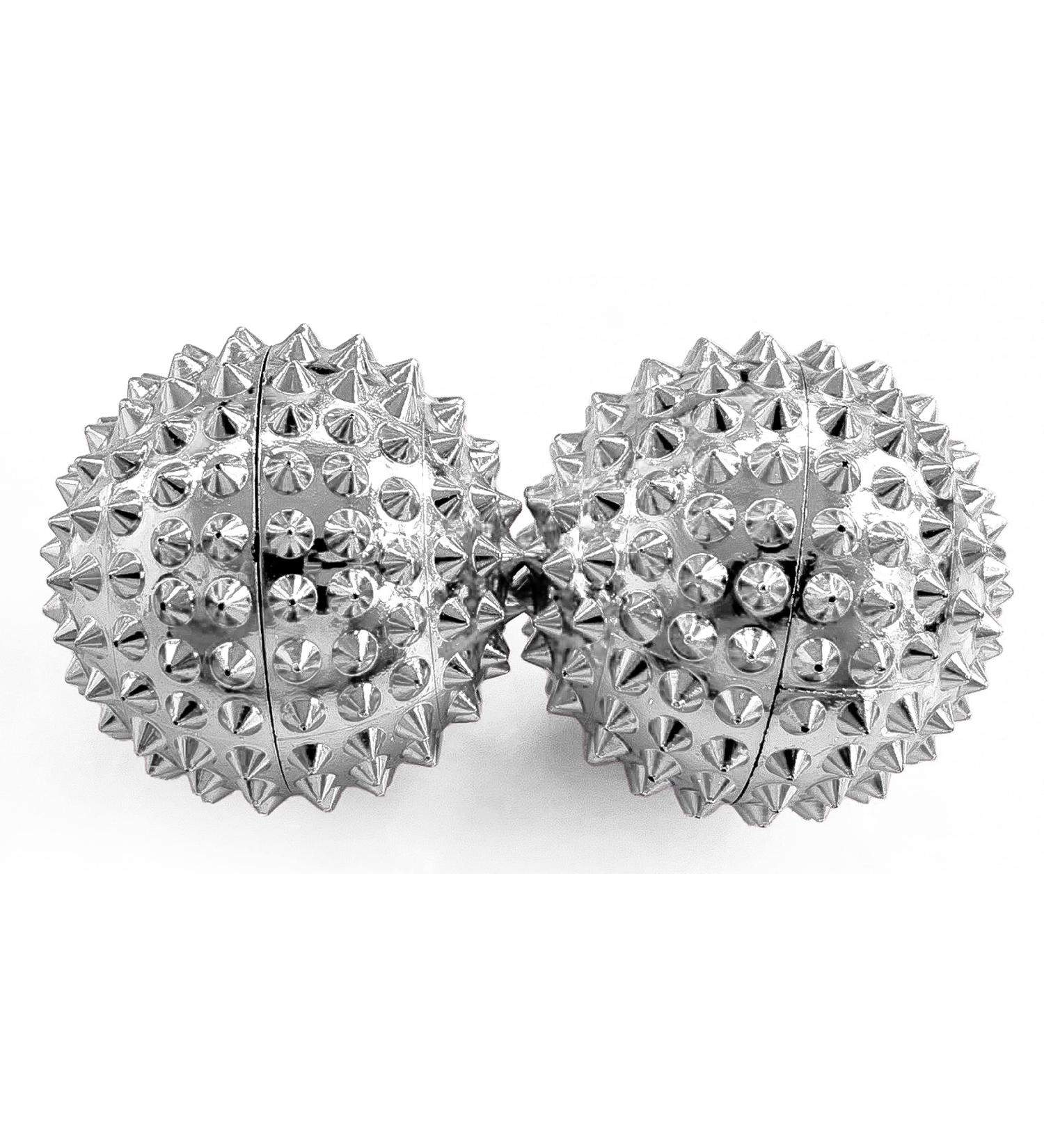 2x DBT Skills Hedgehog Ball - Magnetic Acupressure Stress Relief & Massage - Silver 32mm for Tension Mobility & Concentration - Buy Online on GoSupps.com