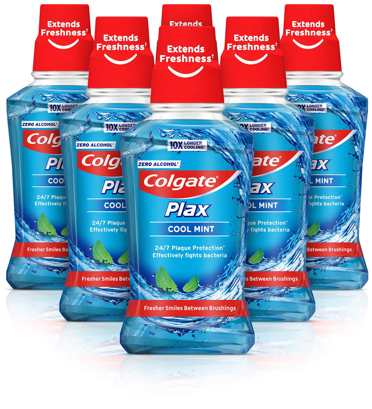 Colgate Mouthwash Plax Cool Mint 250ml - 6 Pack Fluoride Rinse for Plaque & Bad Breath Protection - International Shipping Available - Buy Online on GoSupps.com