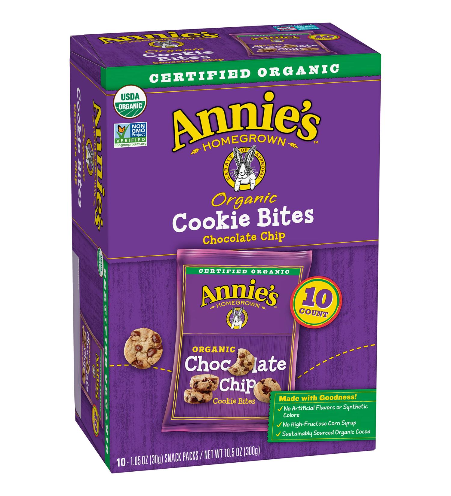 Annie's Organic Chocolate Chip Cookie Bites - 10 Packets, 10.5 oz - Buy Online on GoSupps.com