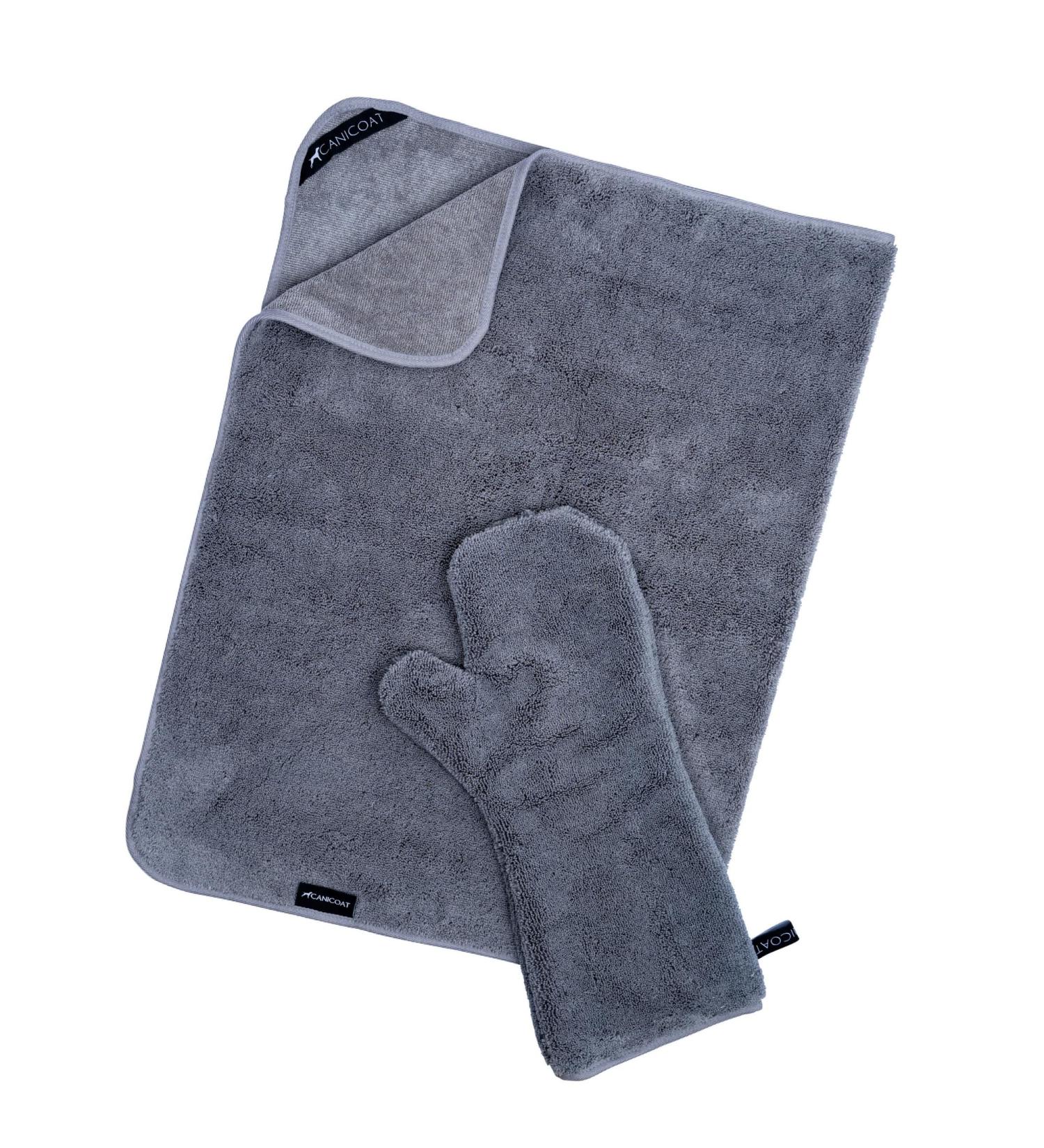 Buy Canicoat Dog Towel SECCARE Set - Oeko-Tex Certified Suction-Strong Fast Drying Microfiber (S/M Gray) for International Shipping - Buy Online on GoSupps.com