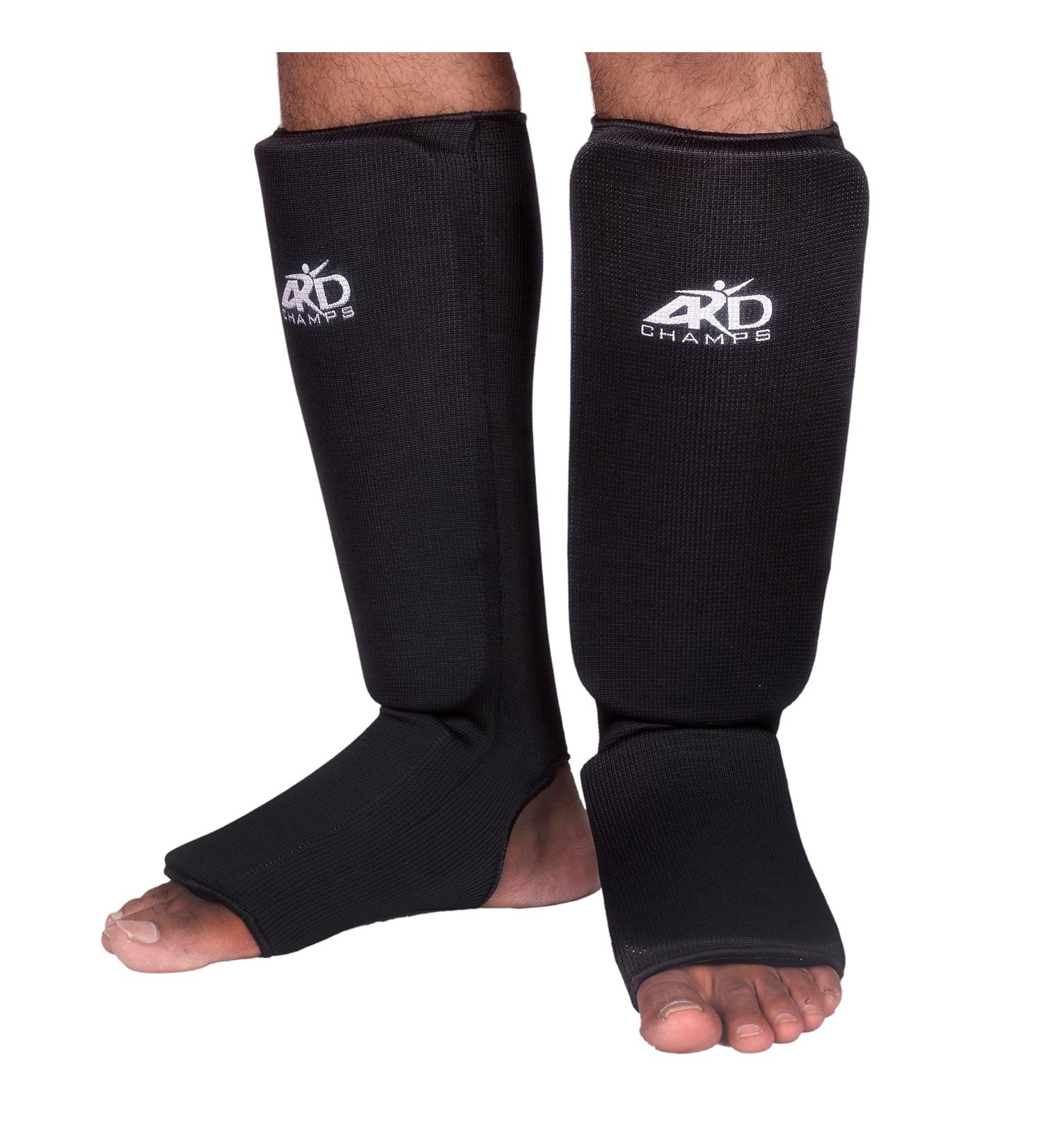 ARD Shin Instep Protectors, Guards Pads Boxing, MMA, Muay Thai Black Medium