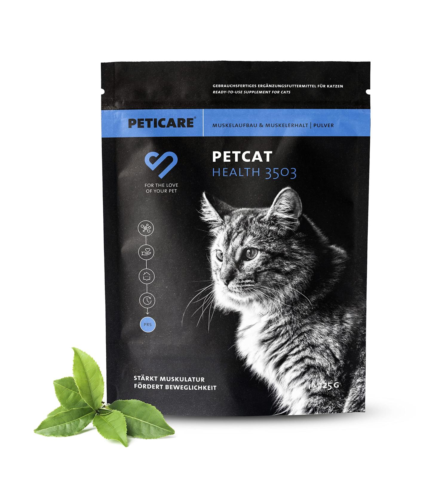 Peticare Muscle Building Powder for Cats | Essential Amino Acids & Collagen | Strengthens Muscles & Joints | Natural Supplement 125g - PETCAT Health - Buy Online on GoSupps.com