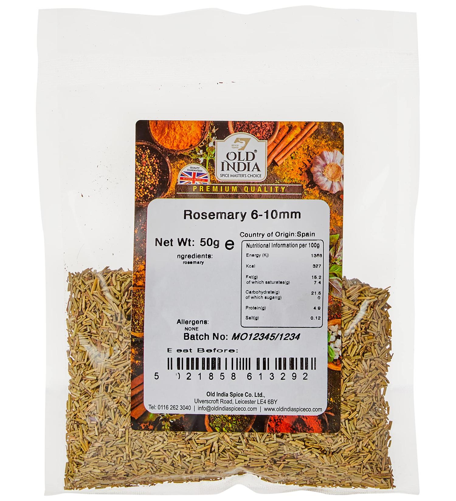 Old India Rosemary 6-10mm 50g - Premium Quality Dried Herb for Culinary Use - Buy Online on GoSupps.com