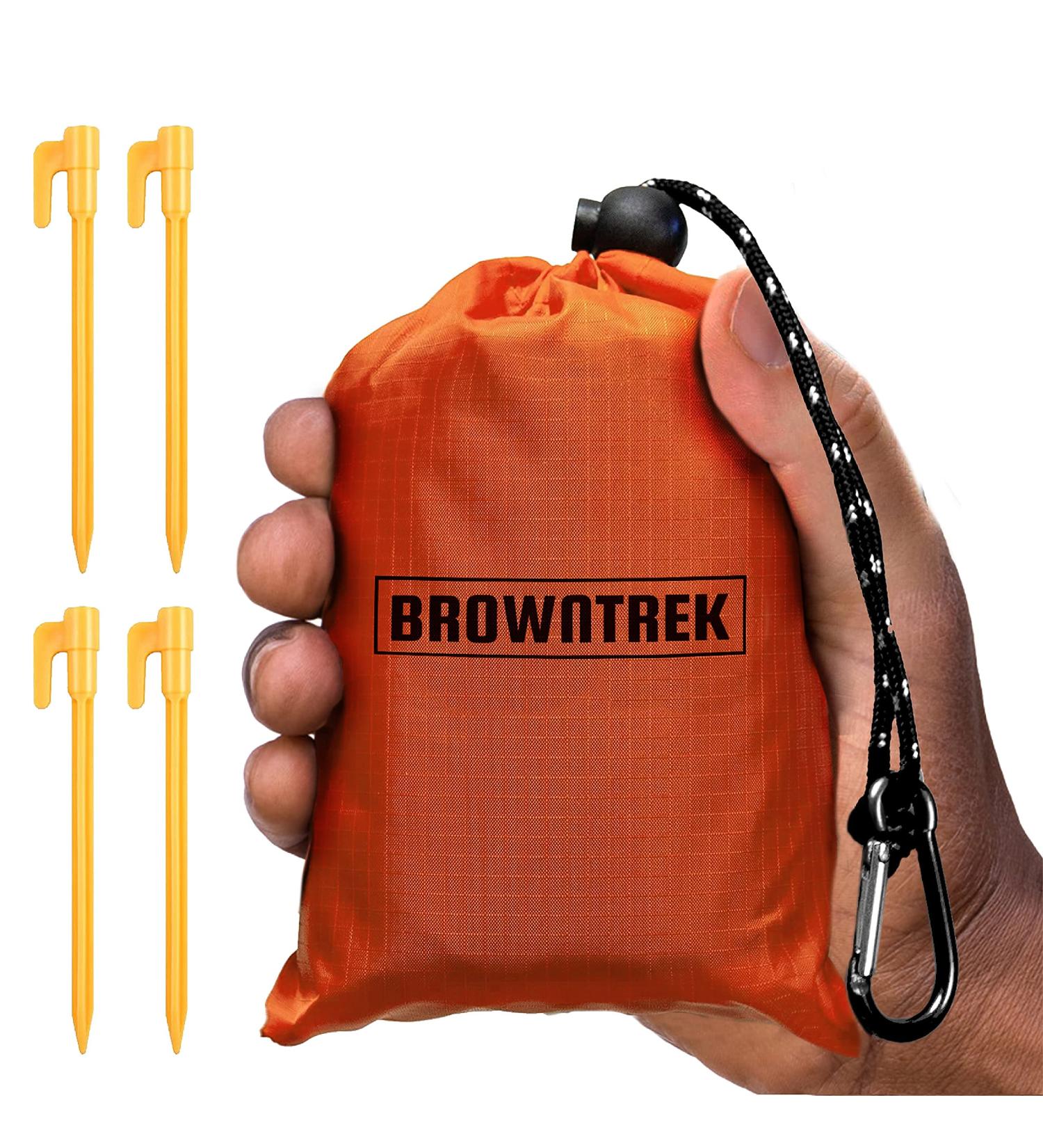 BROWNTREK Pocket Blanket - Compact Picnic Blanket (60x56) - Sand Proof & Water Resistant - Ideal for Hiking, Camping, Picnics & Beach Trips - Buy Online on GoSupps.com