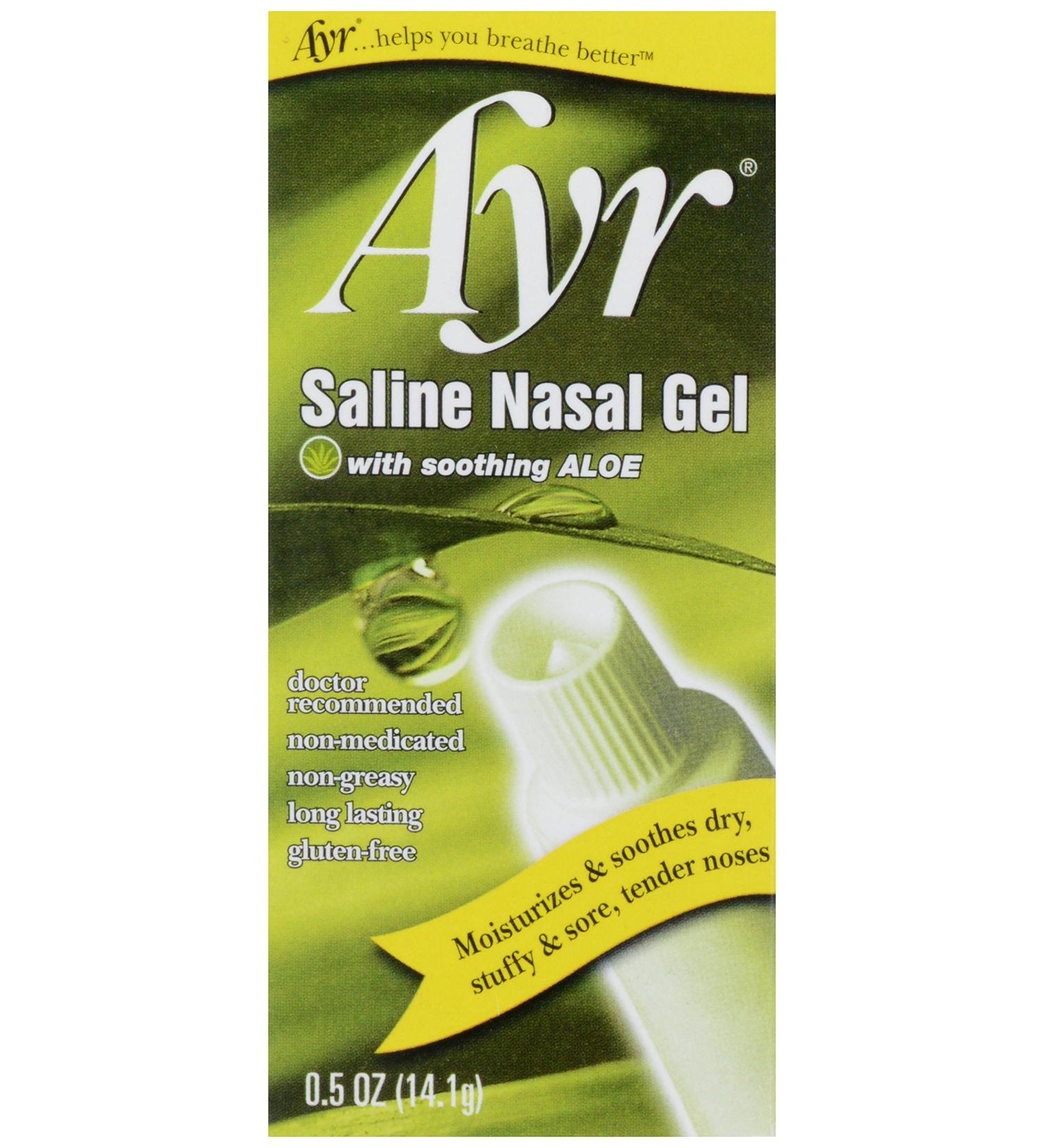 Ayr Saline Nasal Gel 0.5 oz - Moisturizing Nasal Care - Buy Online on GoSupps.com