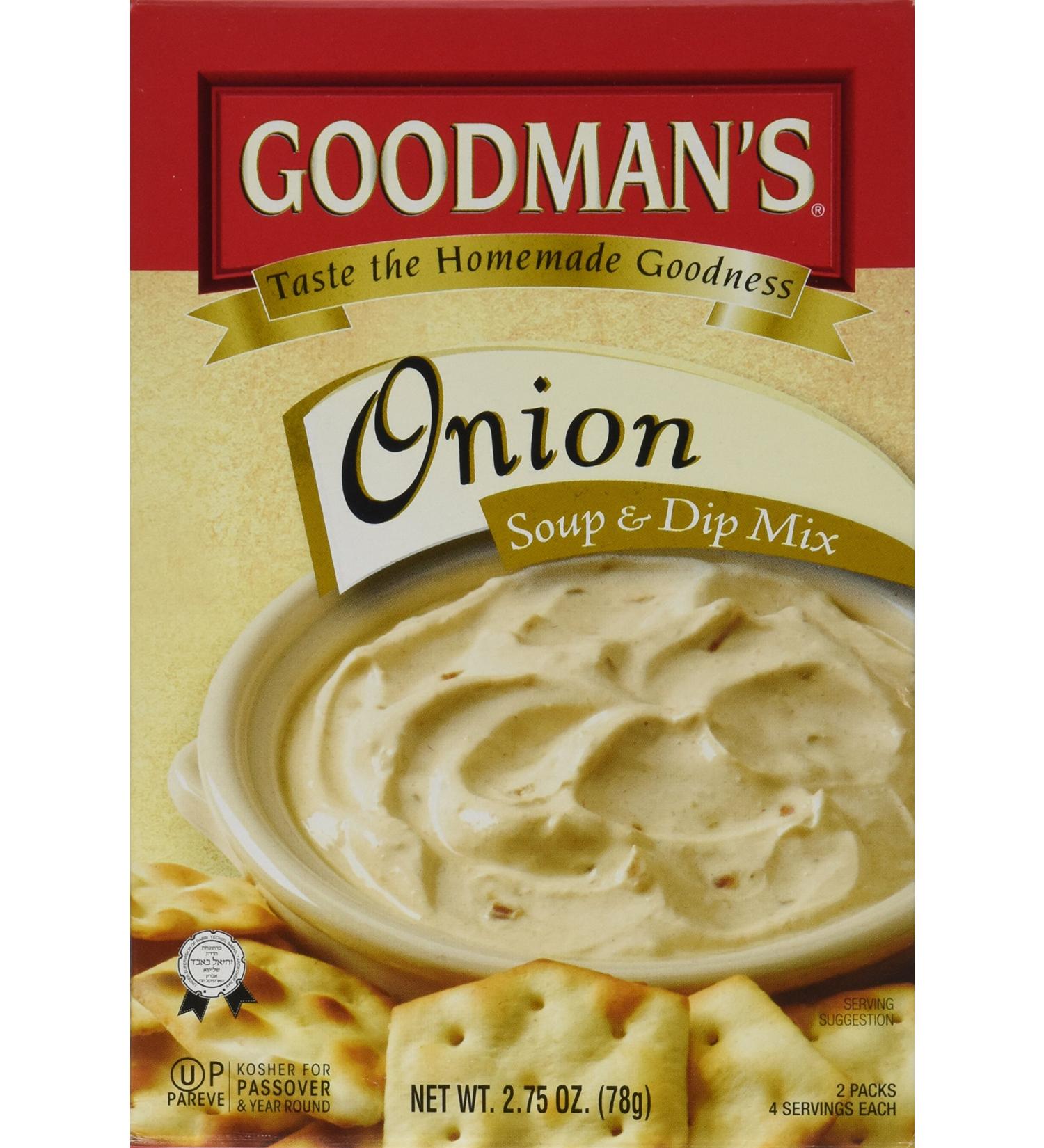 Goodman's Onion Soup & Dip Mix 2.75 oz Pouch (Pack of 8) - Savory Onion Flavor for Cooking and Snacking - Buy Online on GoSupps.com