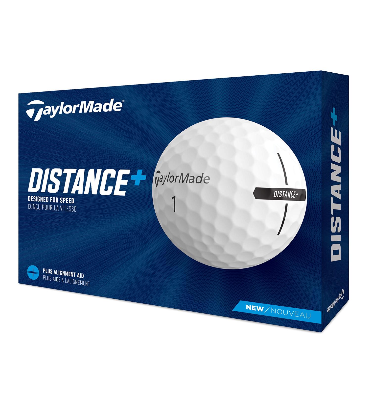 TaylorMade Distance+ White Golf Balls - Pack of 12 - Buy Online on GoSupps.com