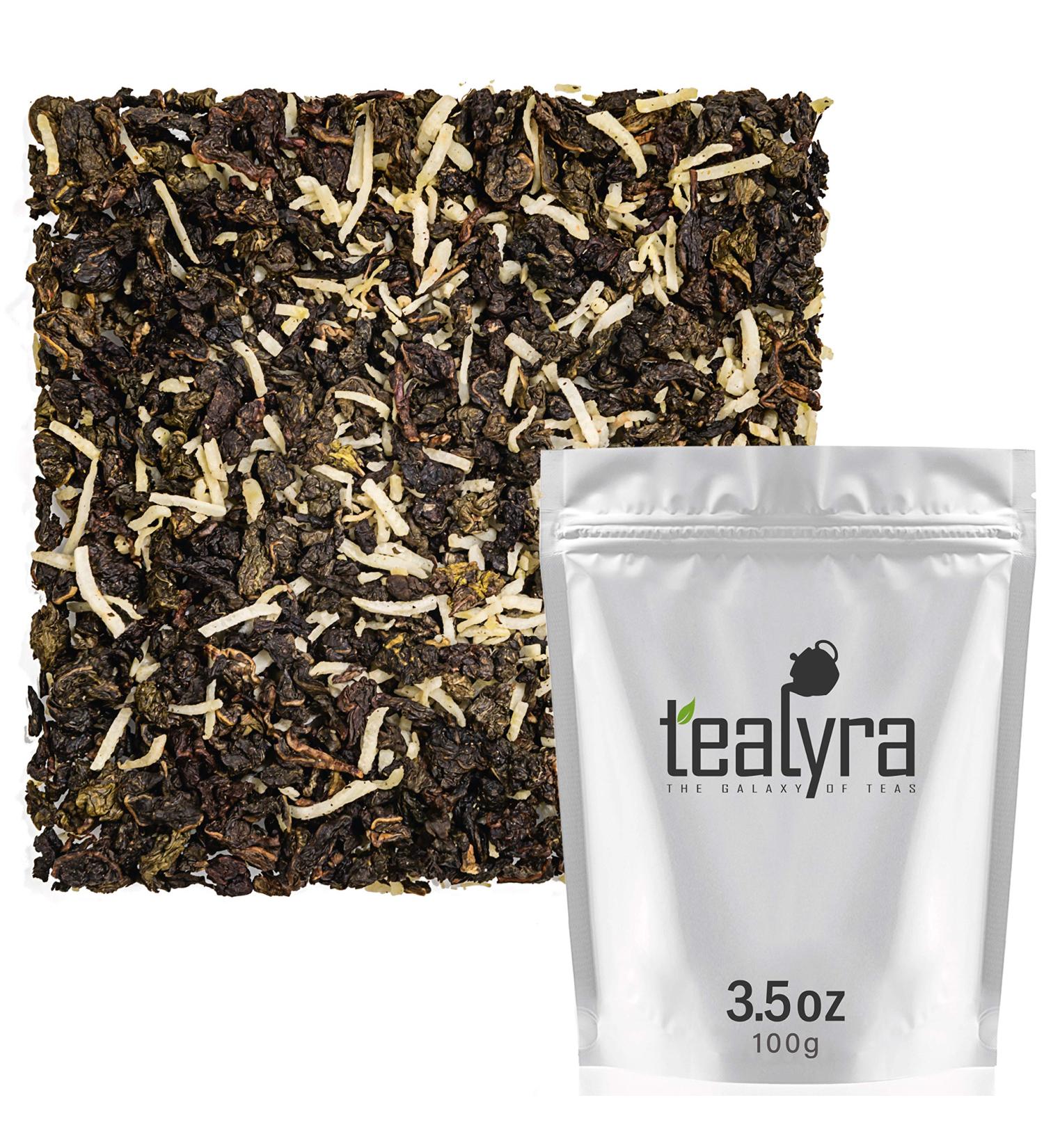 Tealyra - Coconut Milky Oolong - Mix of Fresh Coconut and Taiwanese Milk Ooolong - Loose Leaf Tea - Blend - All Natural Ingredients - 100g (3.5-ounce) 4 Ounce (Pack of 1) - Buy Online on GoSupps.com