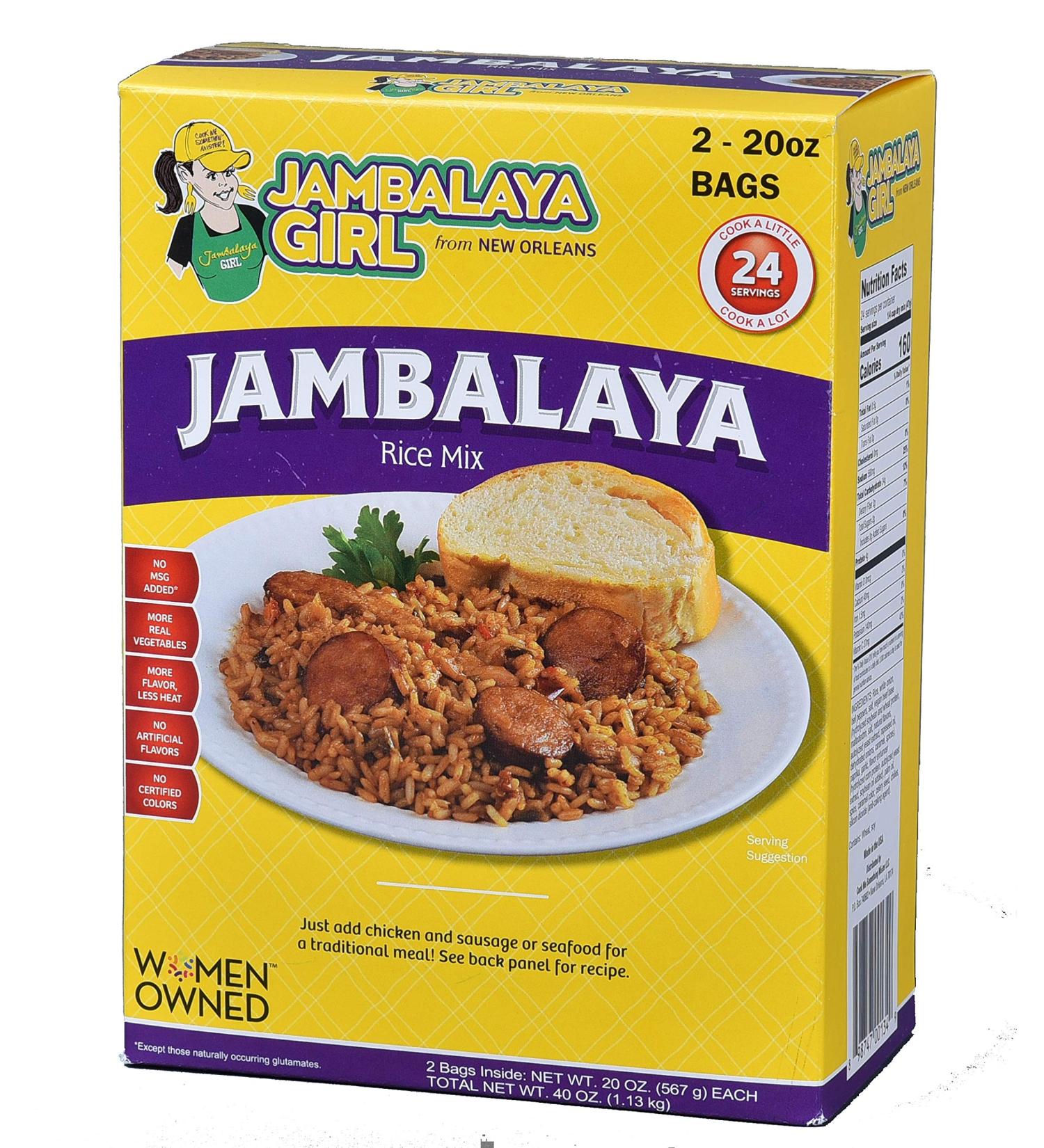 Jambalaya Girl Party Size Rice Mix - 2x20oz Bags | Authentic New Orleans Flavor | Fully Blended with Real Vegetables | Easy Dinner Option | Less Heat, More Flavor - Buy Online on GoSupps.com