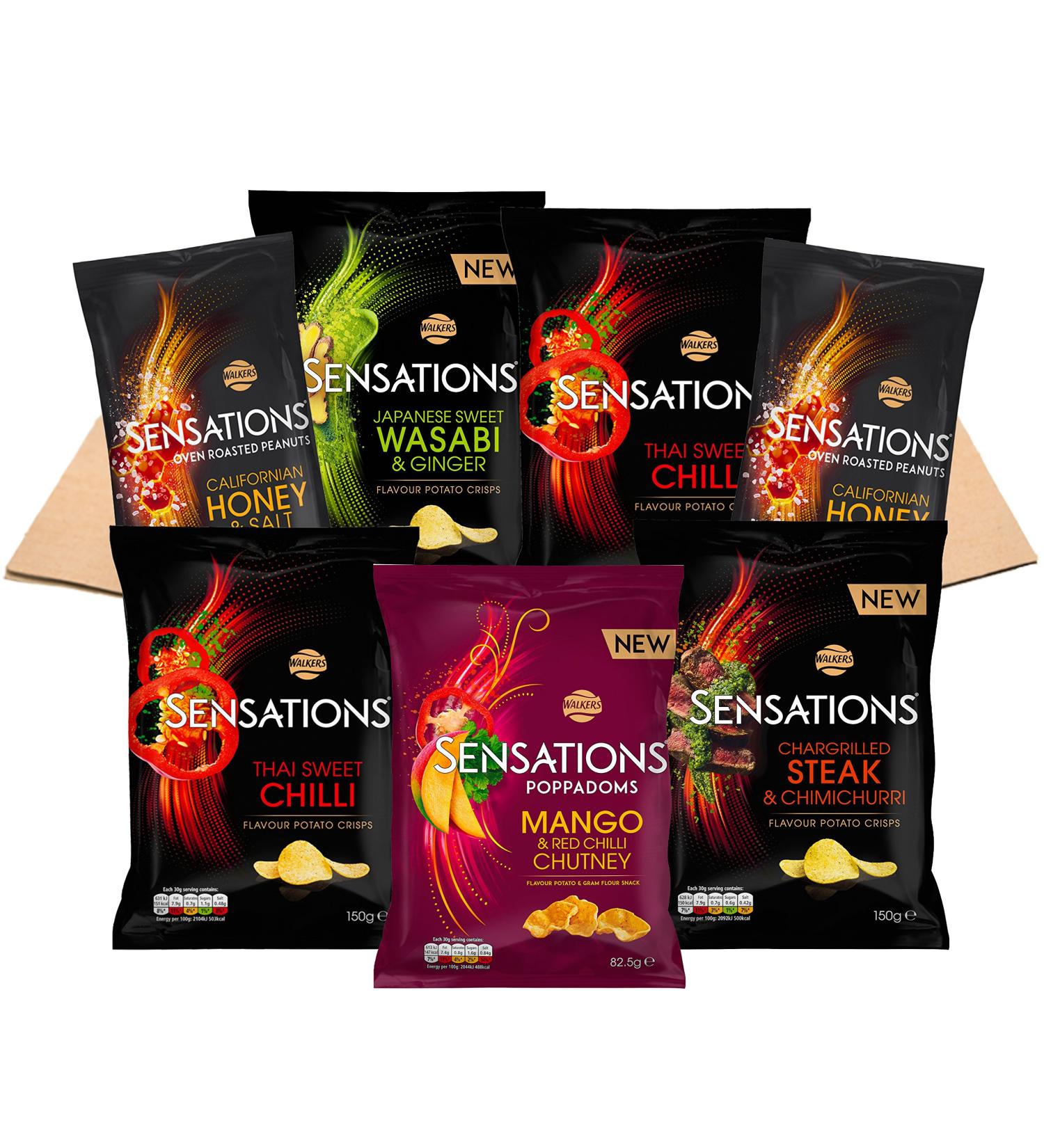 Sensations Exotic Flavours Crisps Box - 7 Bags | Taste Around the World - Buy Online on GoSupps.com