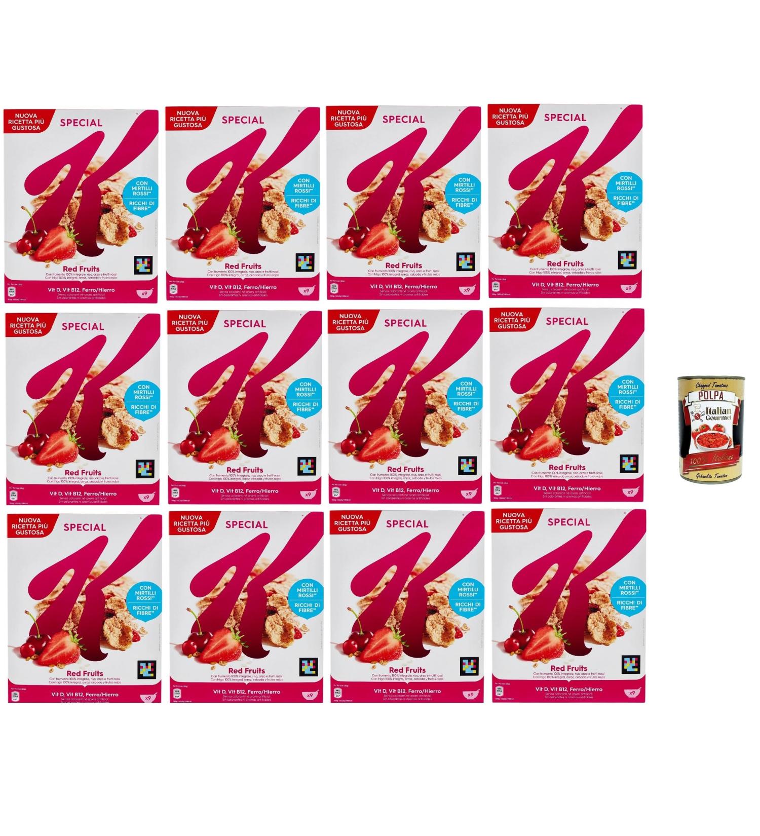 Special K Red Fruits Fiocchi di Riso Fruits rouges c r ales flocons de riz bl et orge avec des vitamines et des min raux 12x 290g C r ale + Italian Gourmet polpa 400g - Buy Online on GoSupps.com
