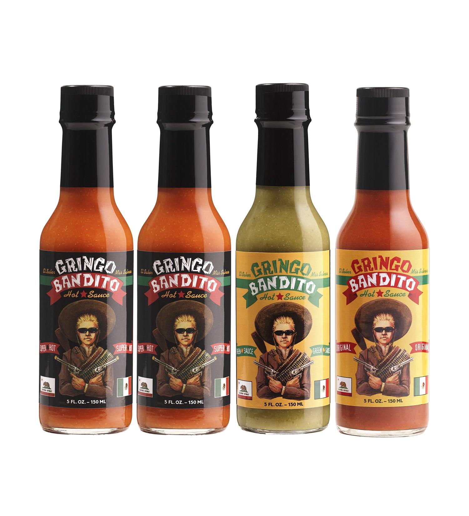Gringo Bandito Super Hot Sauce Variety Pack 5 Fl Oz (Pack of 4) - Spicy Condiment Gift Set - Buy Online on GoSupps.com