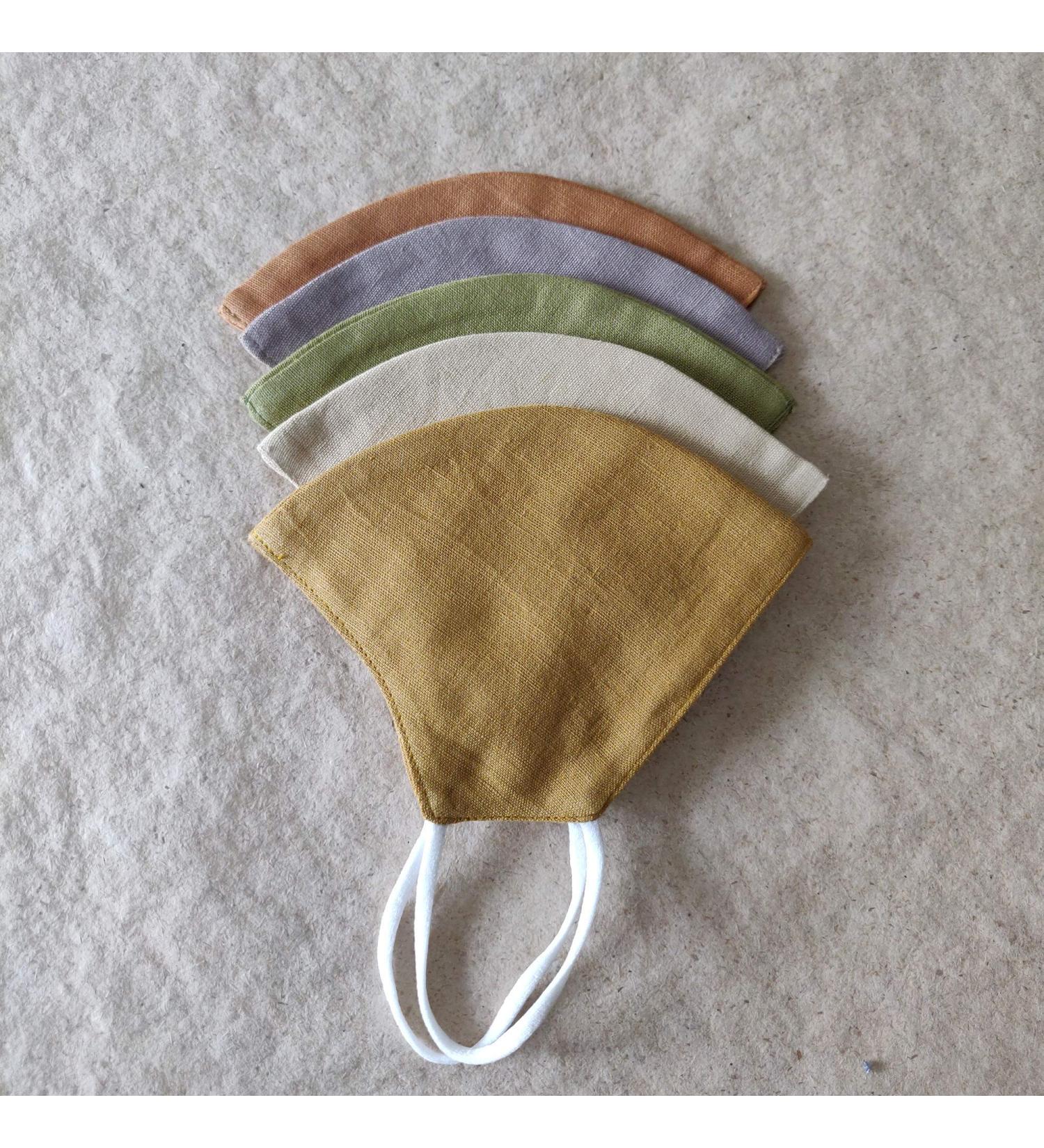 Cotton Linen Anti-Pollution Face Mask - 3 Layered Adjustable Washable & Reusable (Mud & Leaves) - International Shipping Available - Buy Online on GoSupps.com