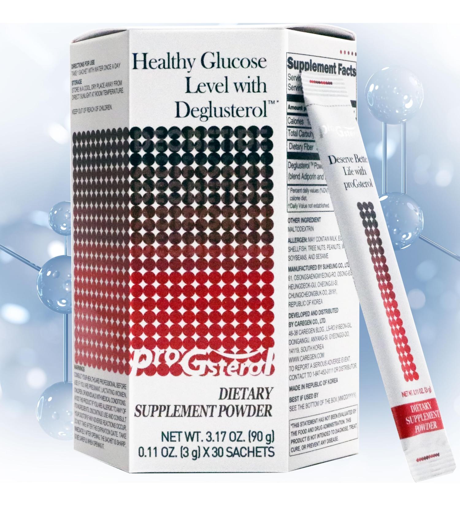 ProGsterol Blood Sugar Support Supplement with Deglusterol Metabolic Wellness Supplement 30 Stick Packs (0.11 oz Each) - Buy Online on GoSupps.com