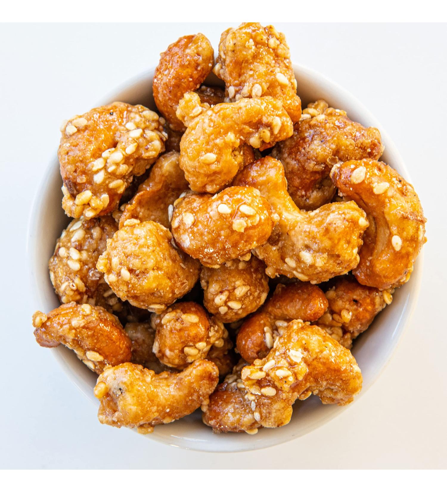 Honey Sesame Cashews 1kg Fresh Prime Whole Roast Seseme Cashews Nuts Sweet Caramelised Roasted Nut Glaze Freshly Caramelized Crispy Glazed Coated Covered Crunchy Gourmet Snack Large Bulk PURIMA Honey Sesame Roasted 1kg