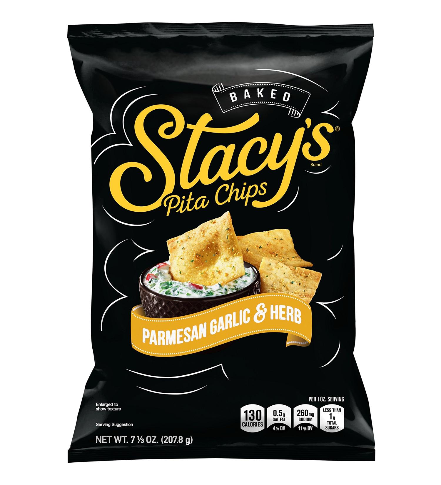Stacy's Parmesan Garlic & Herb Pita Chips 7.33oz (Pack of 12) - Delicious Garlic & Herb Flavored Snack - Buy Online on GoSupps.com