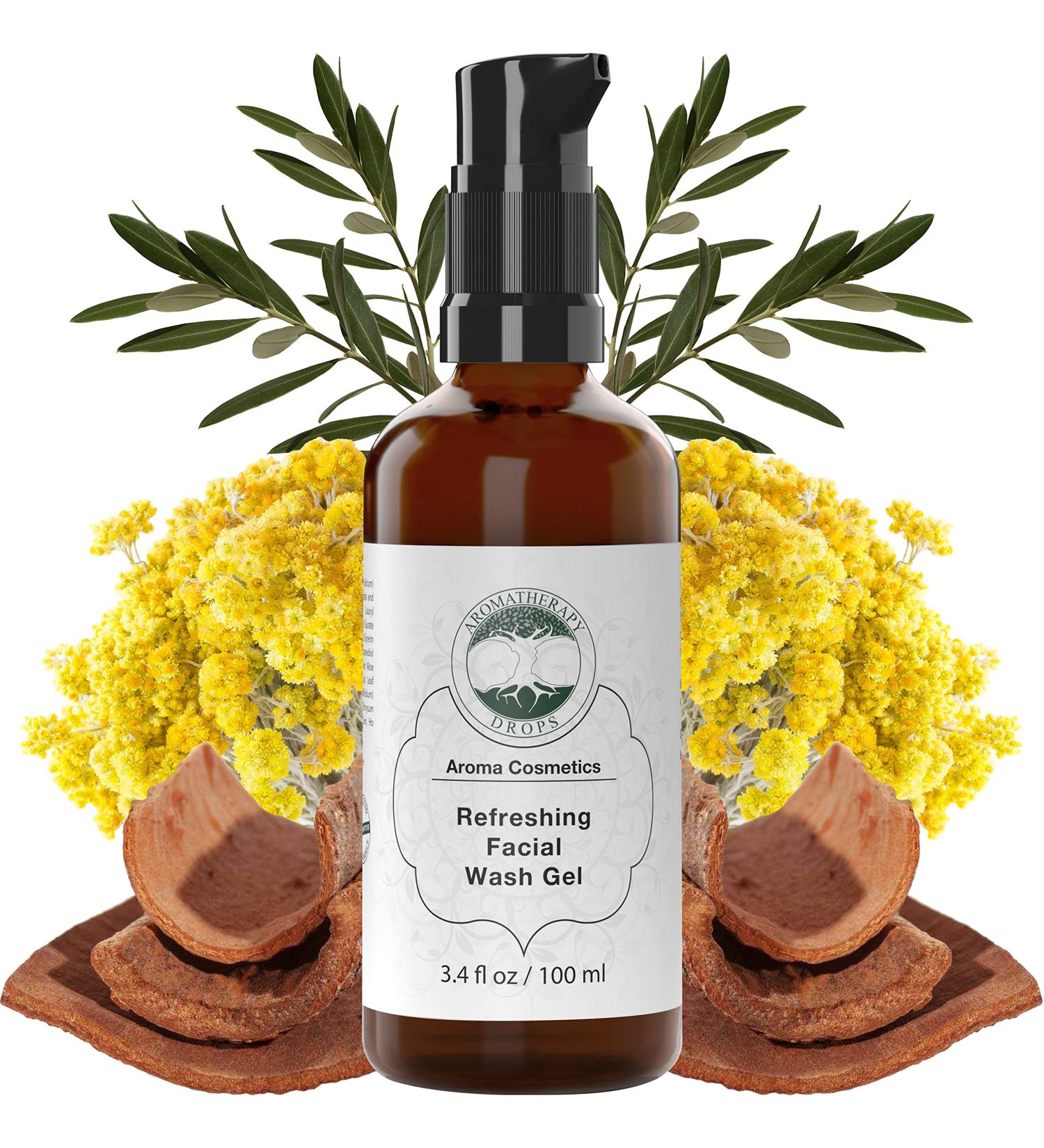 Facial Wash Gel Cleanser - Dead Cells Pores & Make Up Remover Face Wash for Oily Dry & Sensitive Skin - Gentle and Non Drying Face Wash with Aloe Vera & Tea Tree Oil by Aromatherapy Drops 100 ml - Buy Online on GoSupps.com