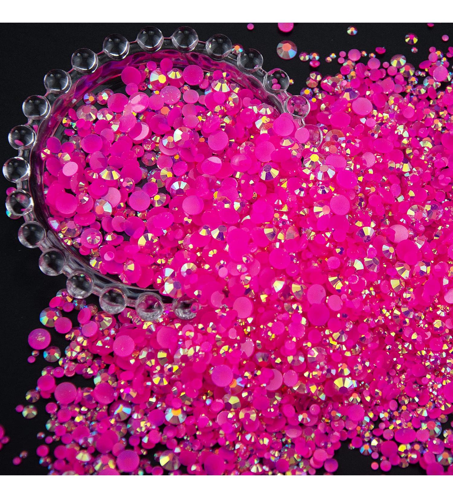 10400Pcs Hot Pink AB Jelly Resin Rhinestones for Nail Art, Tumblers, Bottles - DIY Crafts Supplies - Buy Online on GoSupps.com