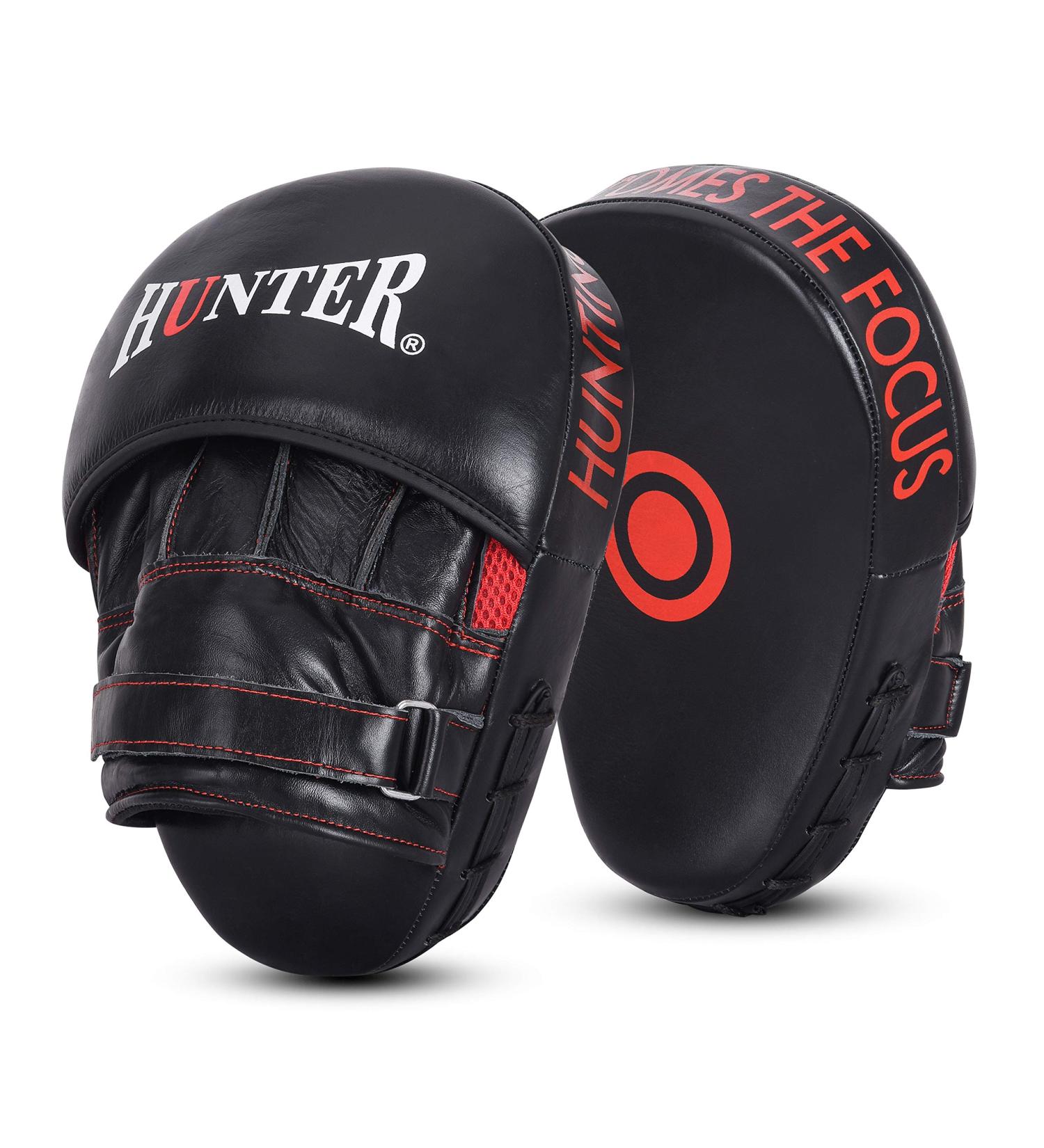 Curved Boxing Mitts - Hunter Essential MMA Sparring Training Focus Pads (Pair) - Buy Online on GoSupps.com
