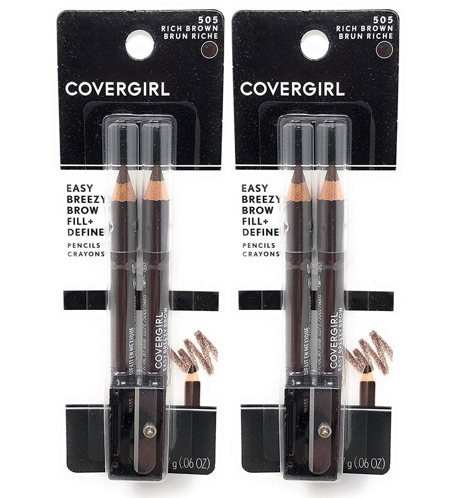 CoverGirl Brow & Eye Makers Brow Shaper & Eyeliner Midnight Brown 505.06 oz (Pack of 2)