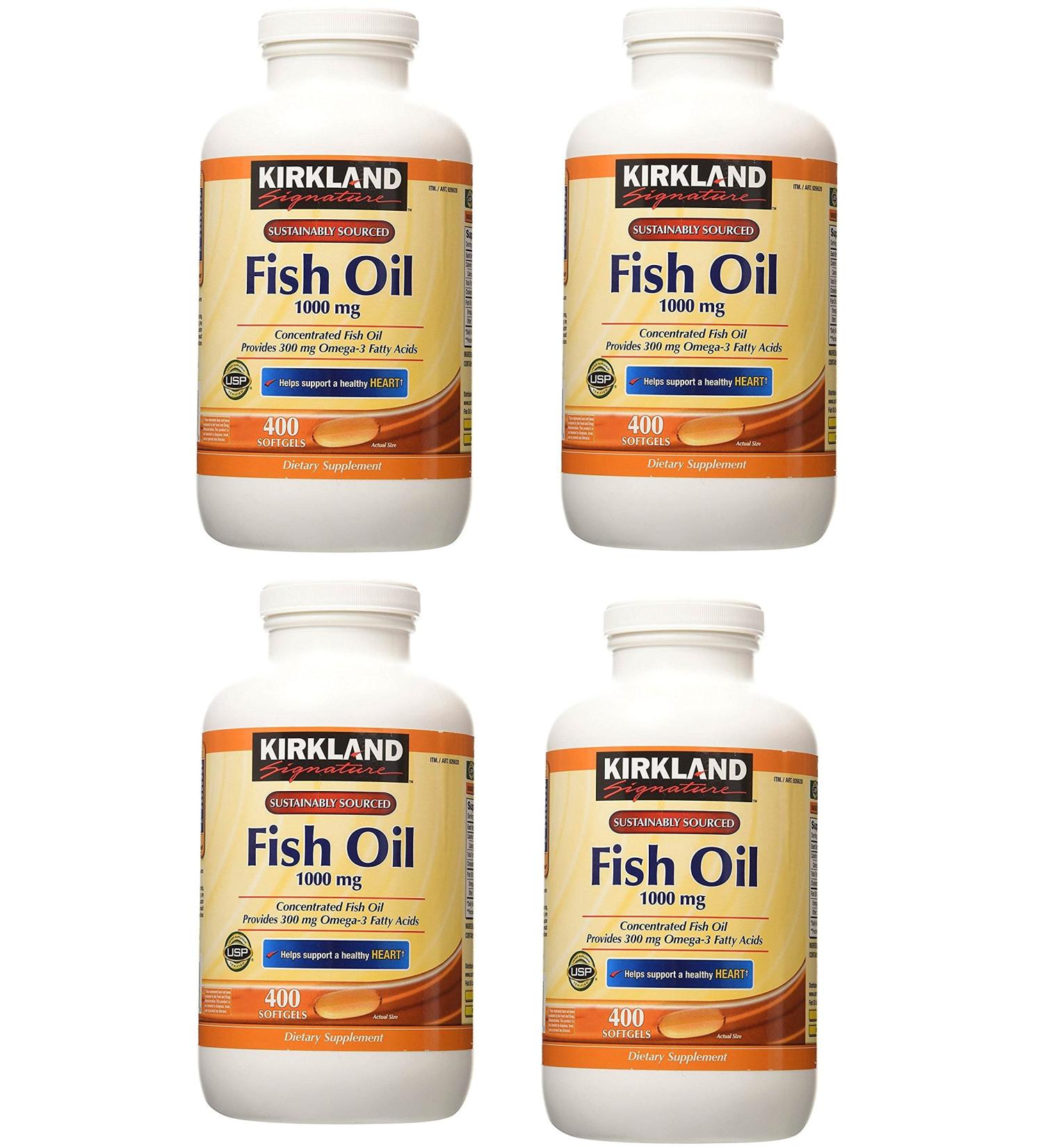 Kirkland Signature Fish Oil Concentrate with Omega-3 Fatty Acids 1000mg 1600 Softgels