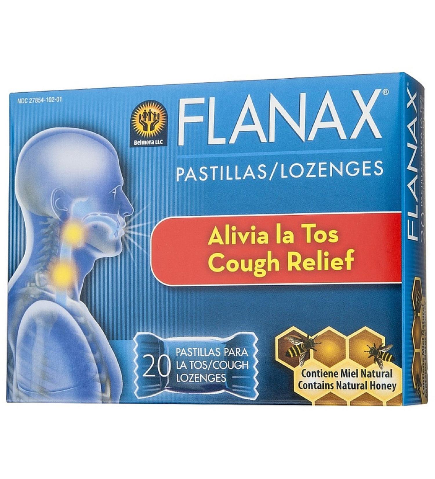 Flanax Cough Relief Throat Lozenges 20 ea (Pack of 8)