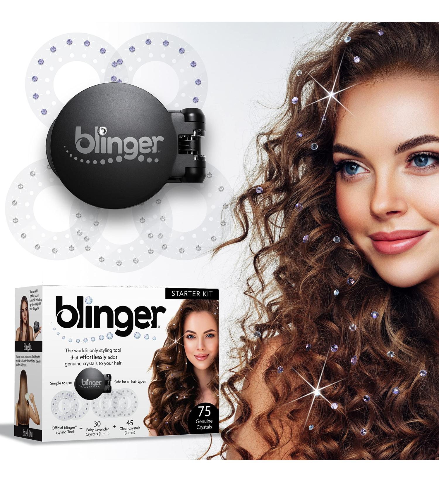 Blinger Starter Kit: Women's Hair Styling Tool with 75 Glass Crystals | Bedazzling Gems for Instant Bling! | Hair-Safe & Easy to Use | By Blinger Kids - Buy Online on GoSupps.com