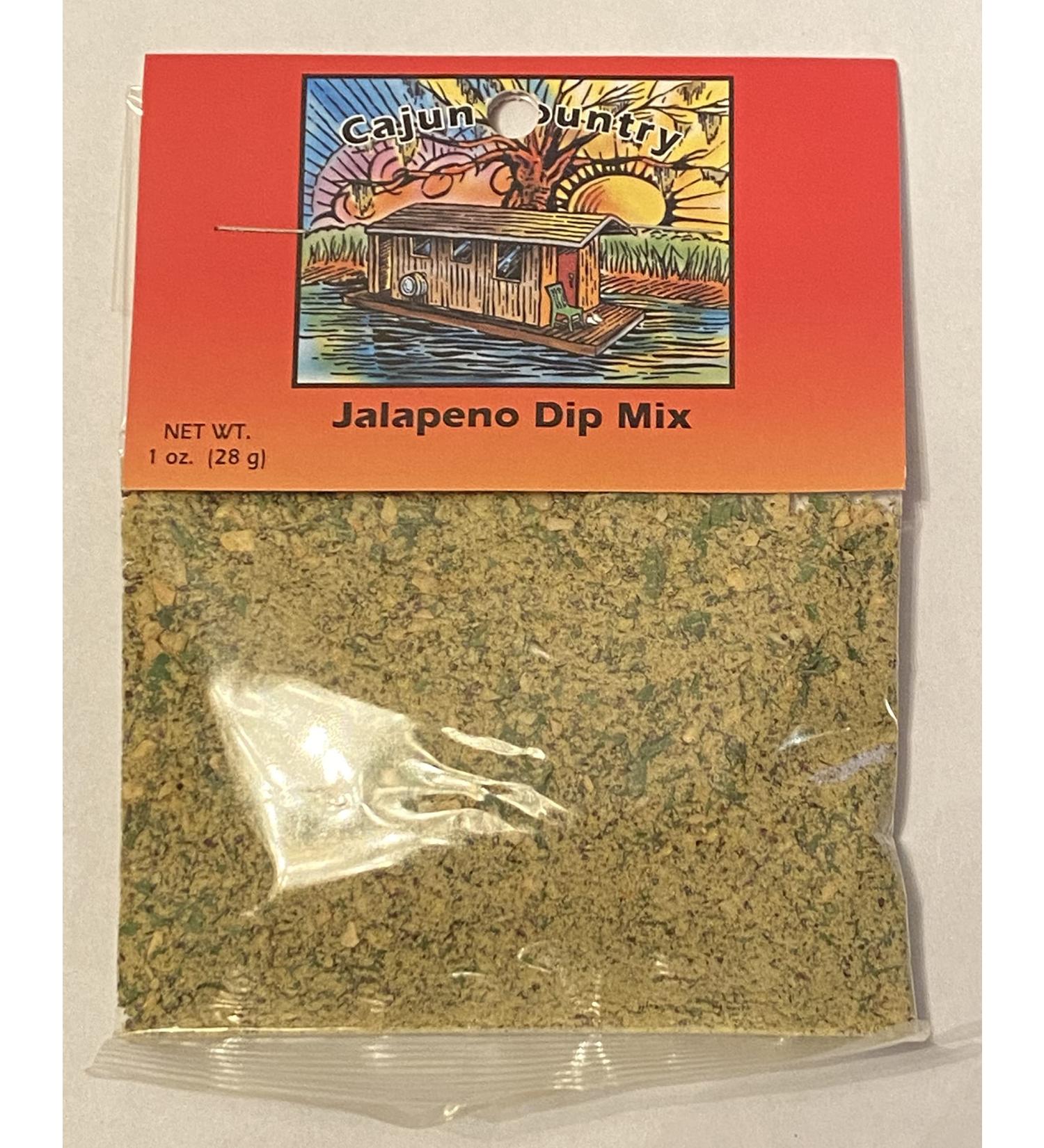 Cajun Country Jalapeno Dip Mix, 1 Ounce Packet (Makes 2.5 Cups of Dip - No MSG Blend)