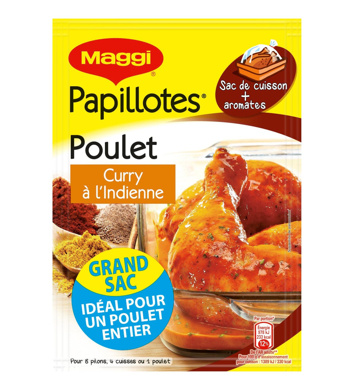 Maggi Papillotes Poulet au Curry l'Indienne (1 Sachet) - 30g - Buy Online on GoSupps.com