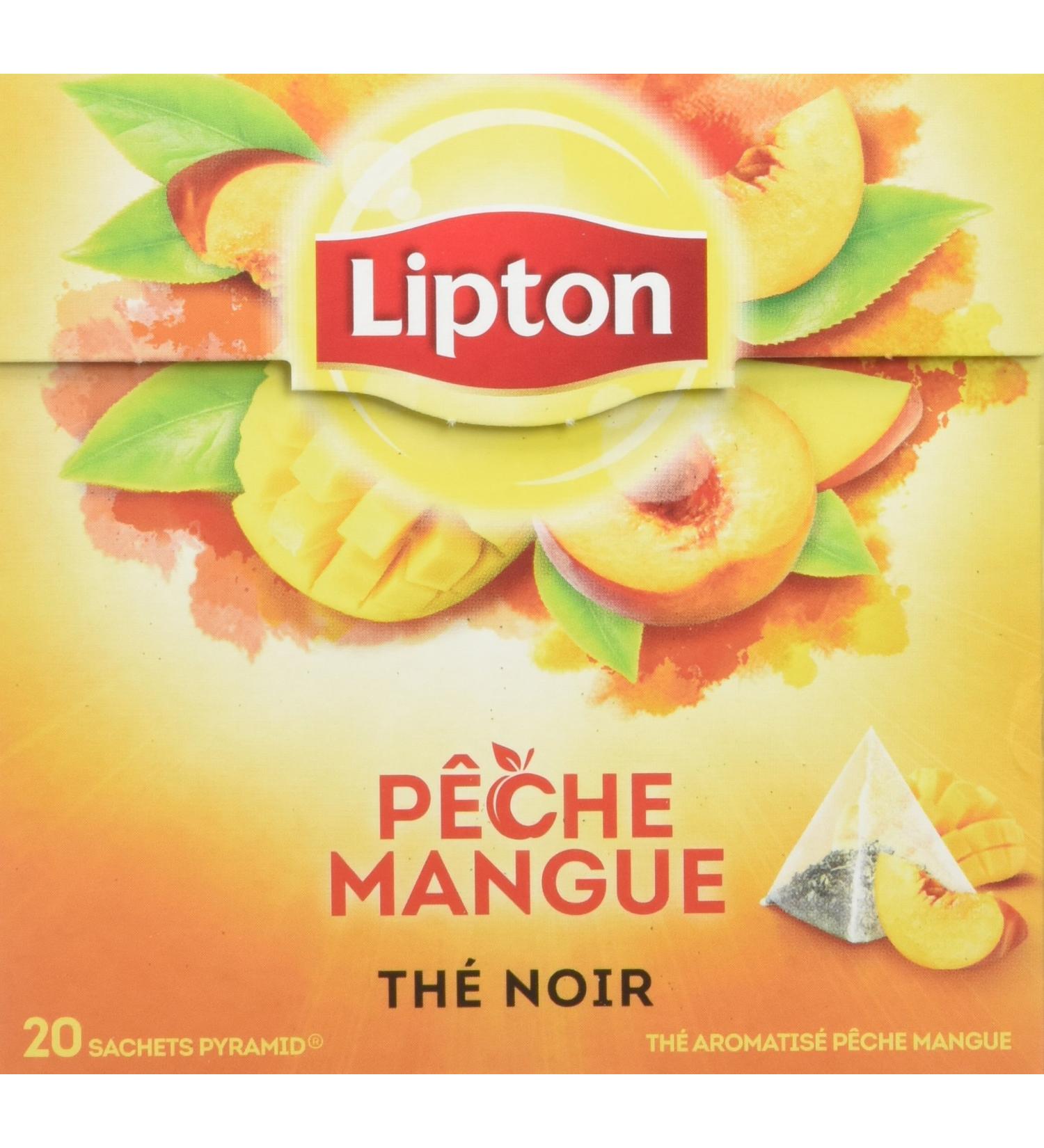 Lipton Black Tea Peach and Mango Taste Vitality Rainforest Alliance Certified 20 Bags - Buy Online on GoSupps.com