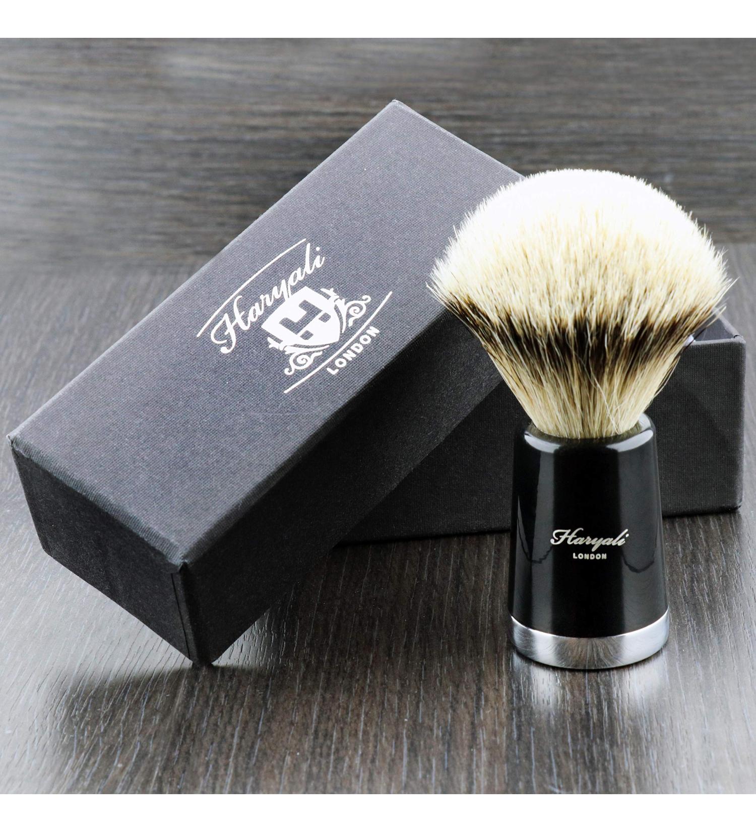 Pure Silver Tip Badger Hair Shaving Brush with Black Handle - Perfect for a Great Shave | Men's Grooming Essentials - Buy Online on GoSupps.com