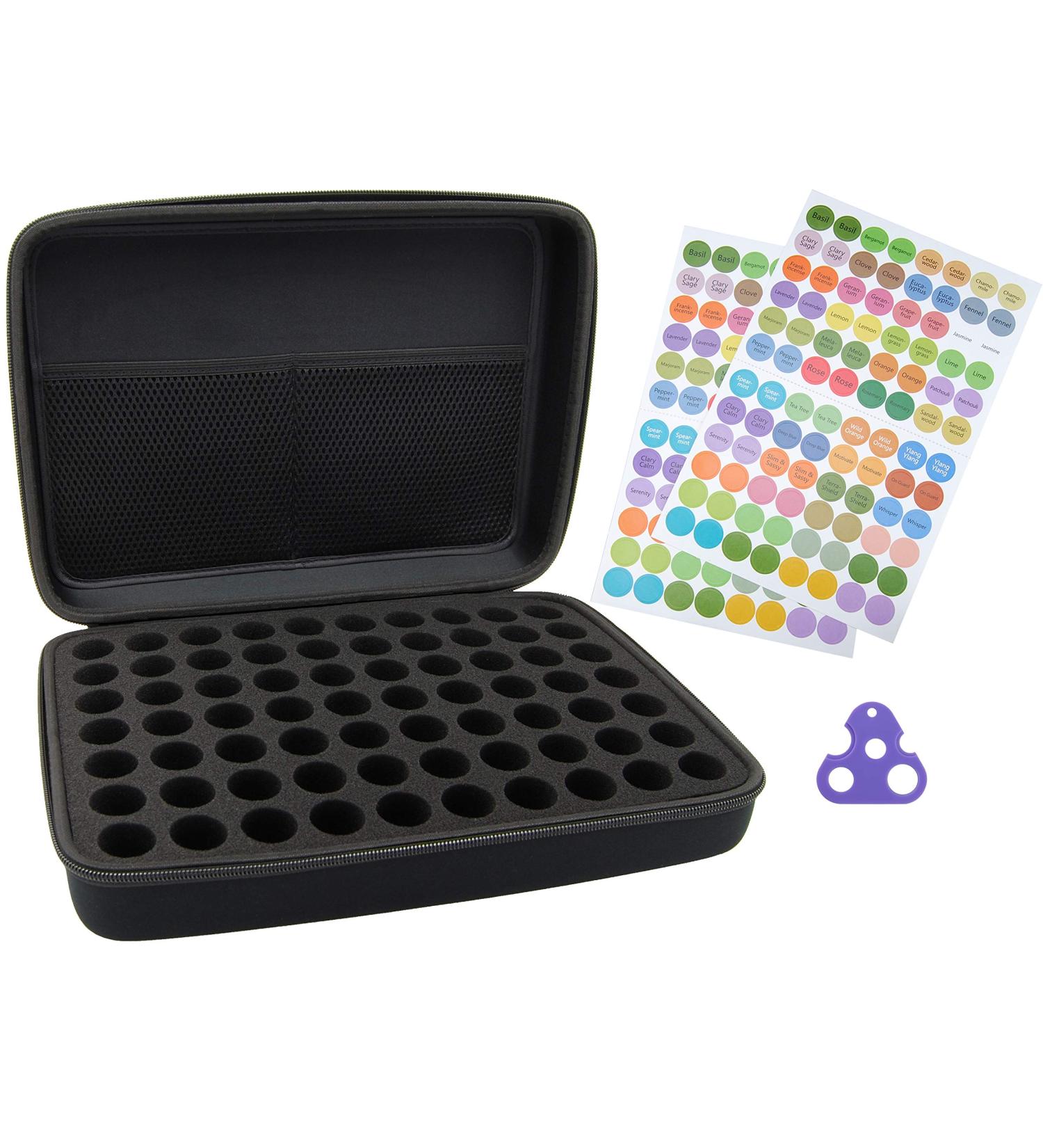 Oak Savanna Hard Shell Carrier Bag for 70 Essential Oil Bottles - Storage for 5ml 10ml 15ml - Compatible with DOTERRA & Young Living - Black - Buy Online on GoSupps.com