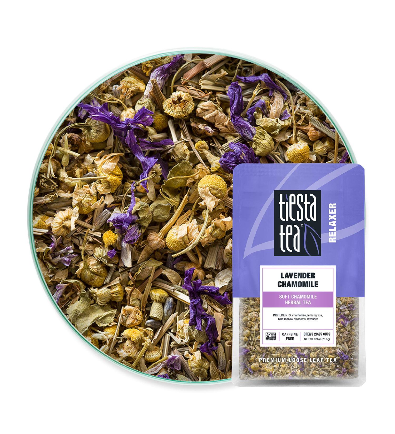 Tiesta Tea Lavender Chamomile - Herbal Loose Leaf Tea, 0.9 oz, Caffeine-Free, Stress Relief, 25 Cups - Buy Online on GoSupps.com