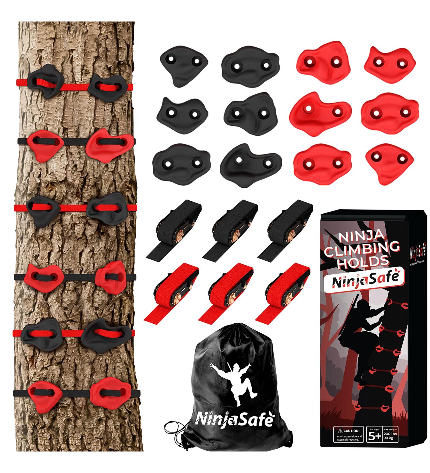 Ninja Tree Climbing Kit: 12 Tree Climbing Holds, 6 Ratchets - Outdoor Play for Kids at Home, Park & More - Buy Online on GoSupps.com