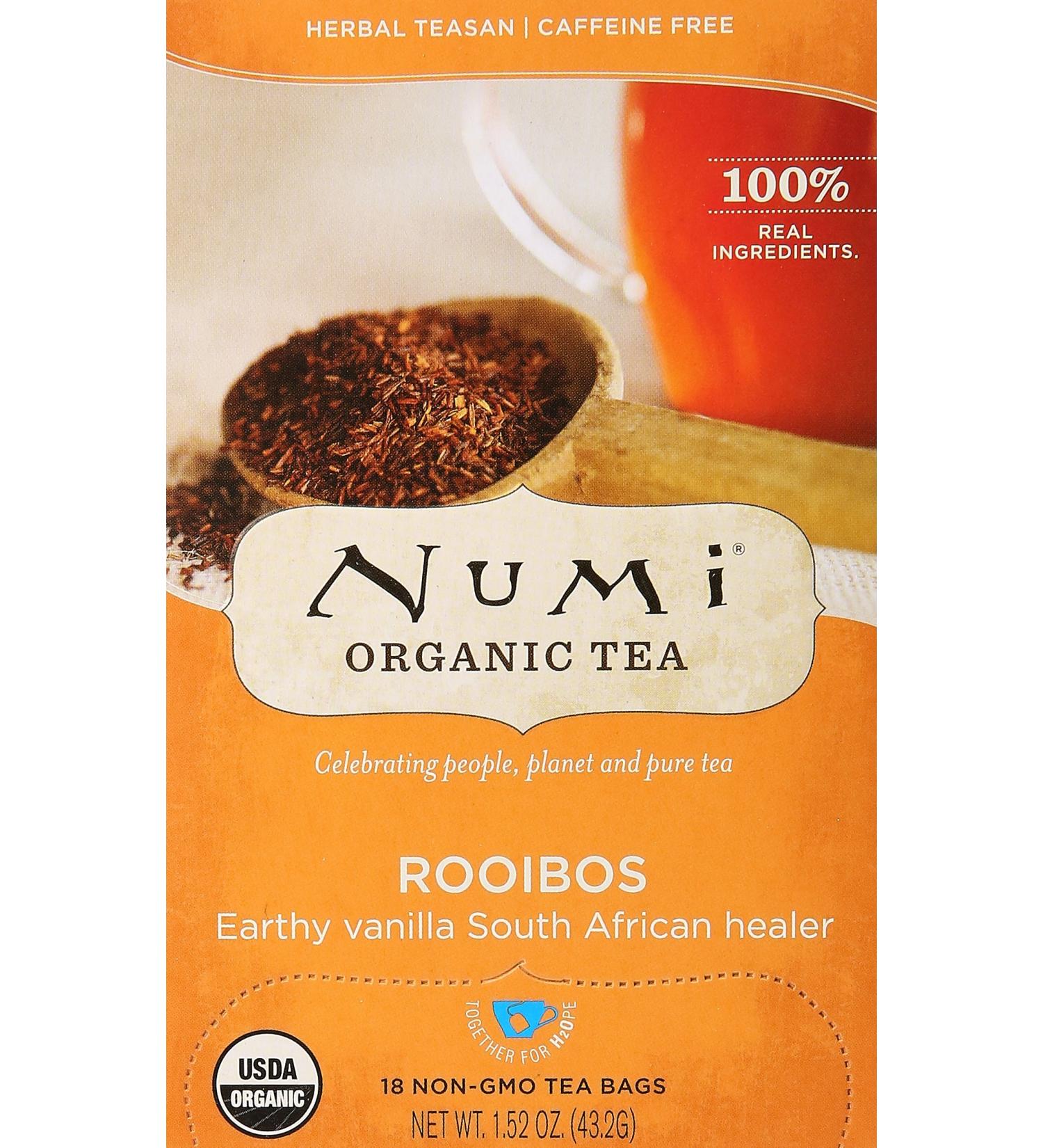 Numi Organic Red Mellow Bush Rooibos Herbal Tea - 18 Count - Buy Online on GoSupps.com