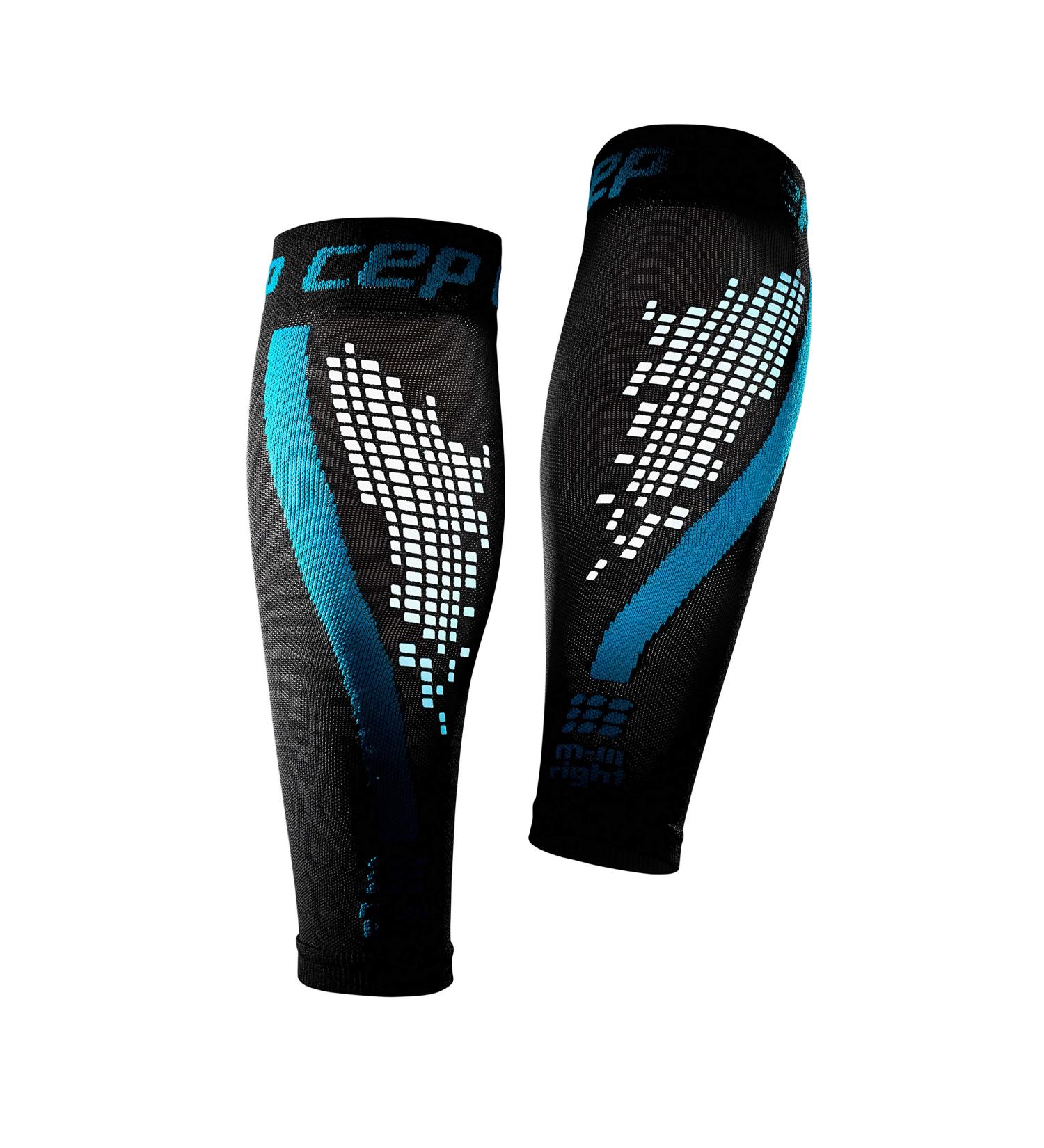CEP Nighttech Calf Sleeve 2.0 - Reflective Women's Compression Leg Gums | Black/Blue | Size II - Buy Online on GoSupps.com
