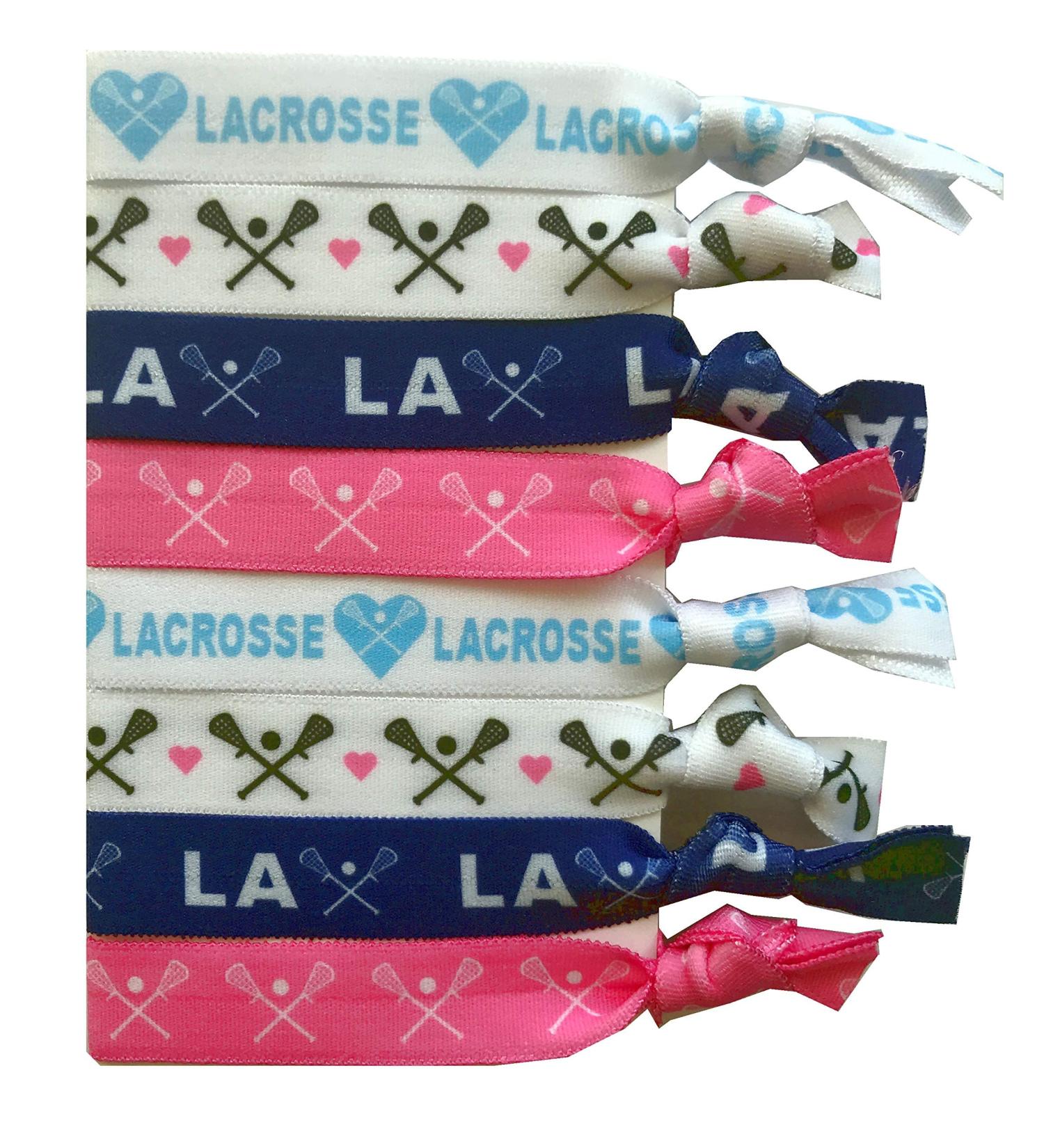 8 Piece Lacrosse Hair Elastic Set - No Crease Hair Accessories for Girls, Women, Coaches, Teams, and Leagues - Buy Online on GoSupps.com