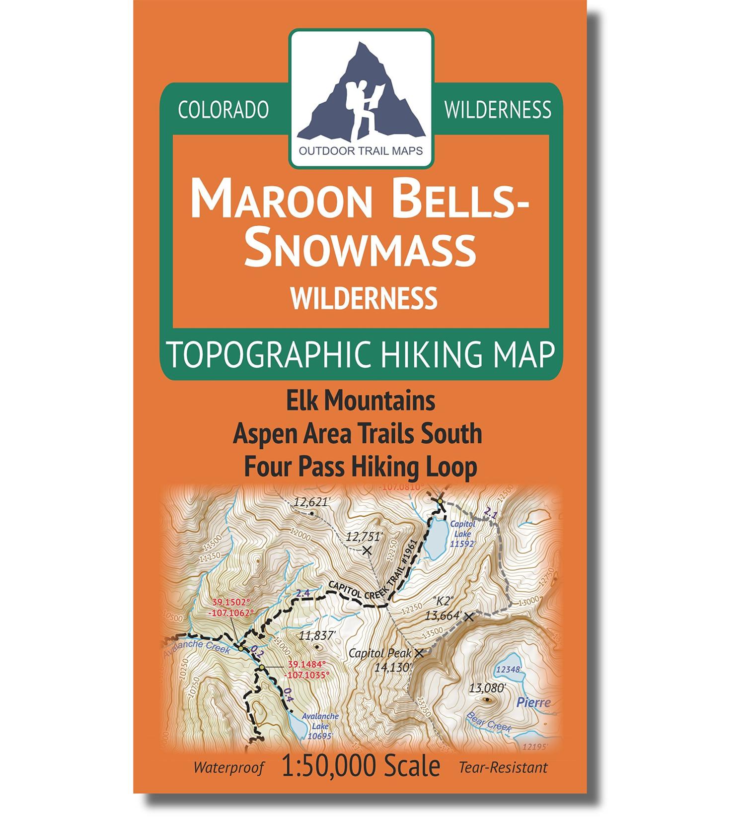 Maroon Bells-Snowmass Wilderness Topographic Hiking Map - Colorado Trail Maps (2018) - Buy Online on GoSupps.com