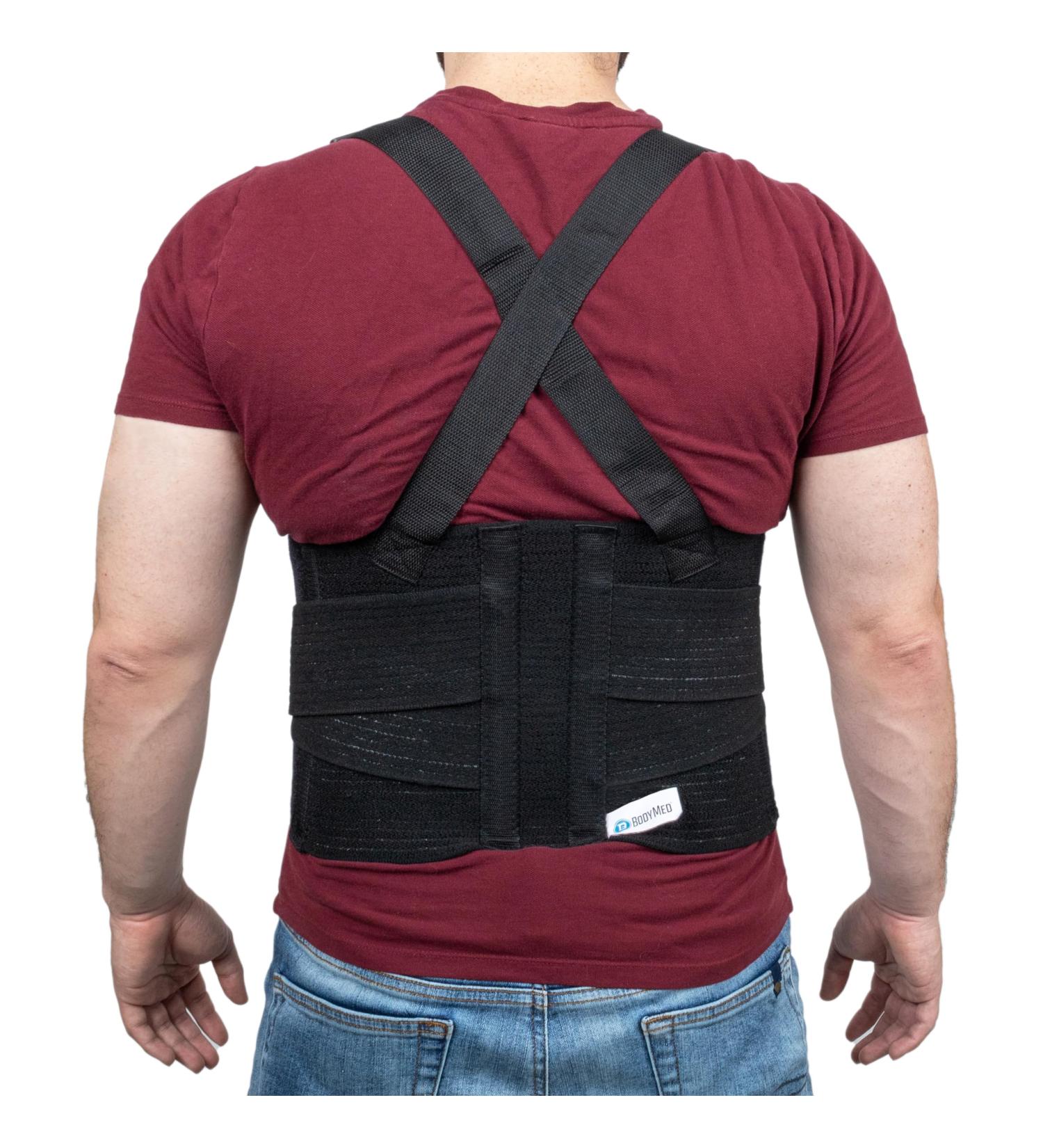 Body Sport Ultra Lift Back Support - Heavy-Duty Adjustable Lumbar Posture Brace for 32-44 Waist - Support Belt with Suspenders in Black | International Shipping - Buy Online on GoSupps.com
