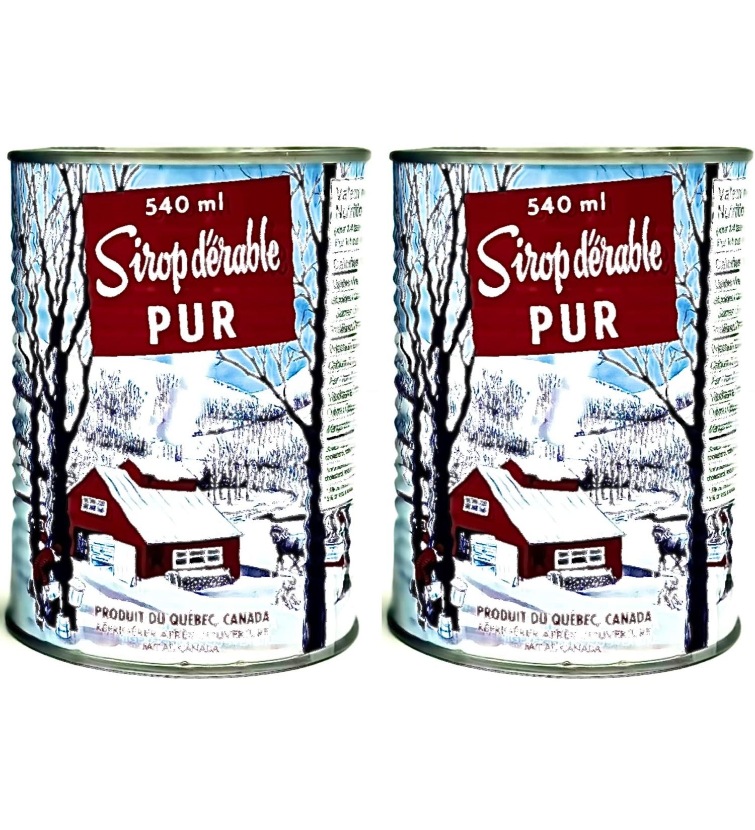Pack of 2 cans of Canadian Amber Maple Syrup - Premium quality maple syrup. 540ml can - Buy Online on GoSupps.com