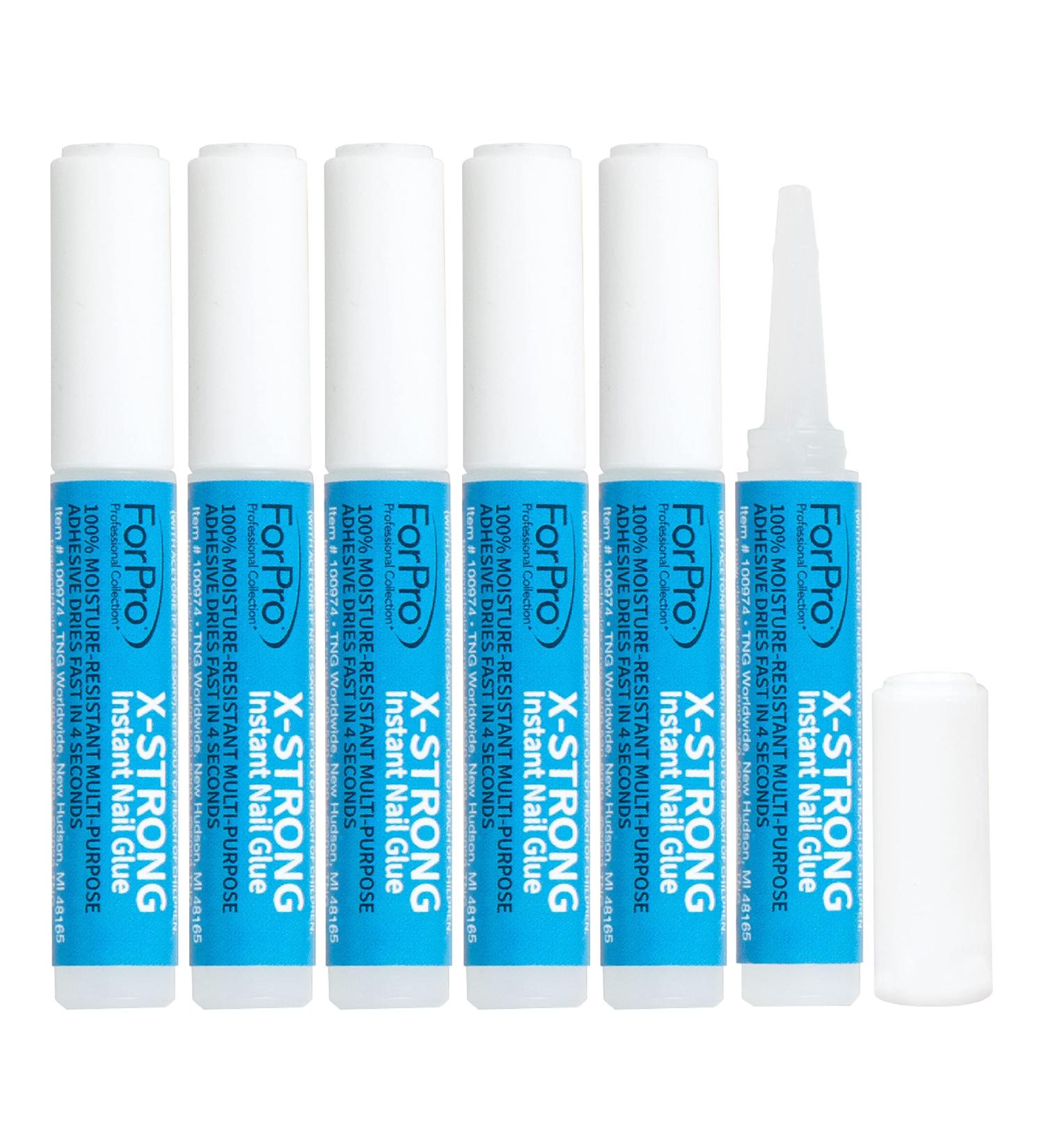 ForPro Professional Collection X-Strong Instant Nail Glue - Long-Lasting Quick-Drying Super Glue for Fake Nails (Pack of 6) - International Shipping Available - Buy Online on GoSupps.com