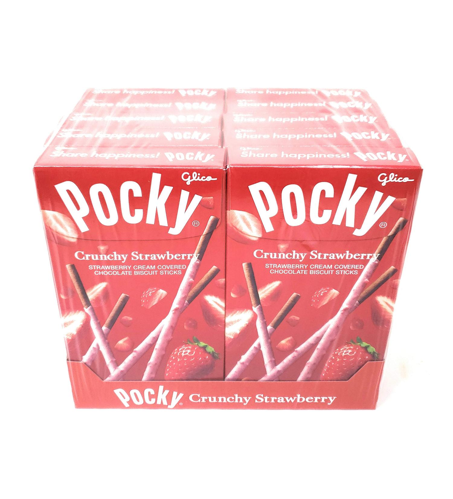 Pocky Crunchy Strawberry Cream Chocolate Biscuit Sticks (10 Pack) - Buy Online on GoSupps.com